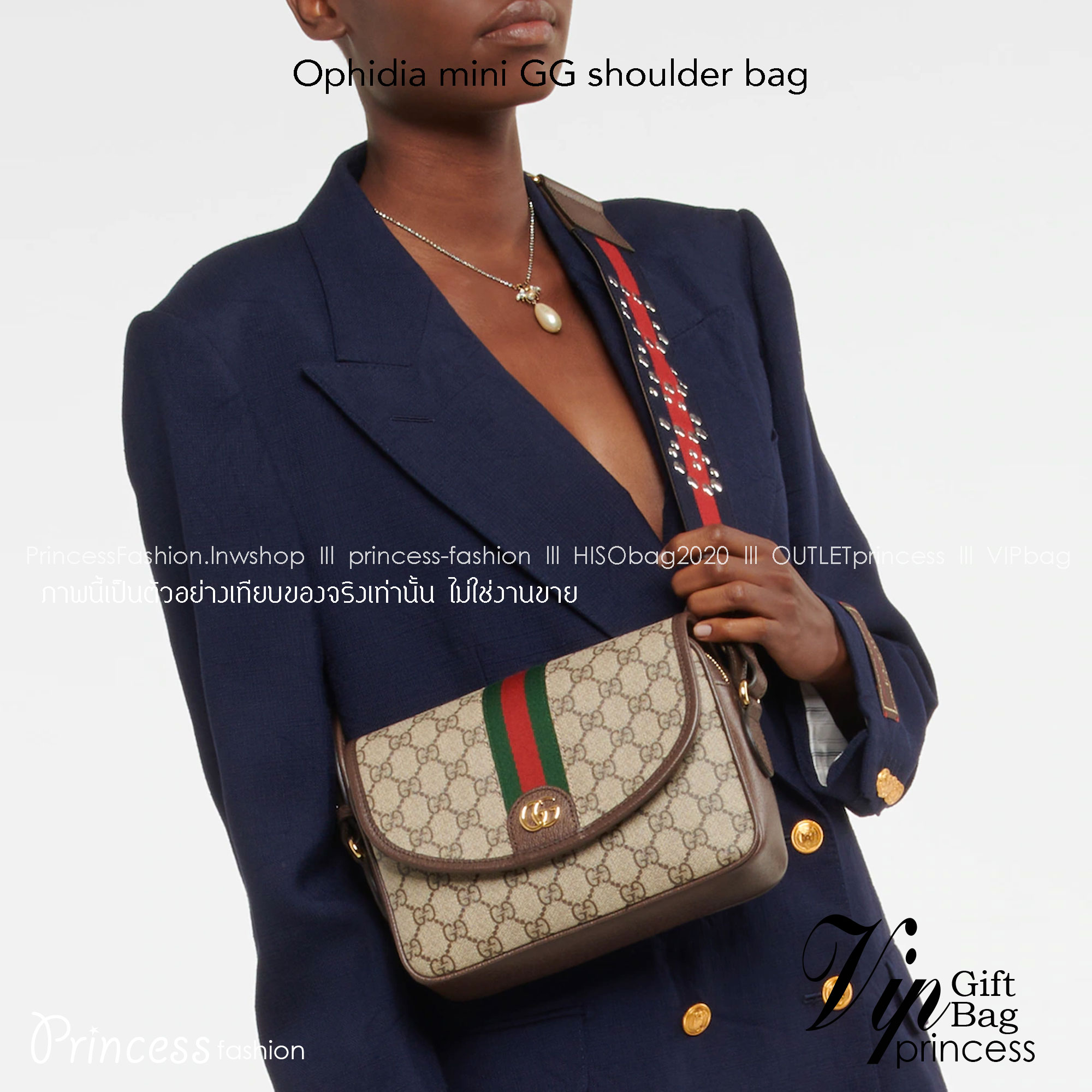 GUCCI Ophidia mini GG shoulder bag กระเป๋าถือ กระเป๋าสะพายทรงสวย ดีไซน์ที่เป็นเอกลักษณ์ จะถือเป็นครัช สะพายไหล่ หรือครอสบอดี้ก็สวยลงตัวได้ทุกสไตล์