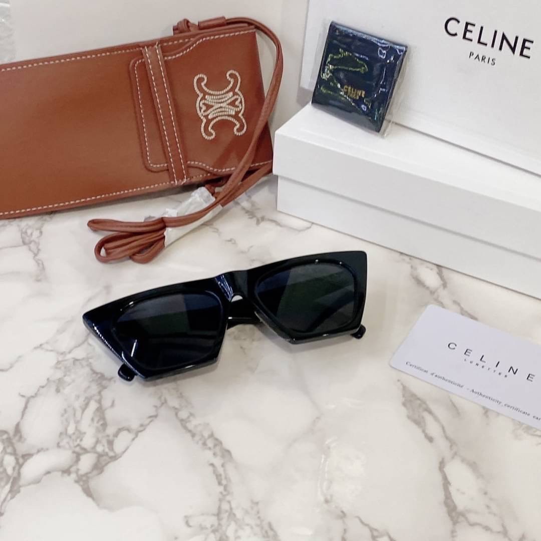 แว่นตาลิซ่า Celine Sunglass เกรดท็อปออริ 1:1 สลับแท้ เกรดดีสุด ใช้งานต่างประเทศได้ มาพร้อมกระเป๋าใส่แว่นปักลายซีลีน