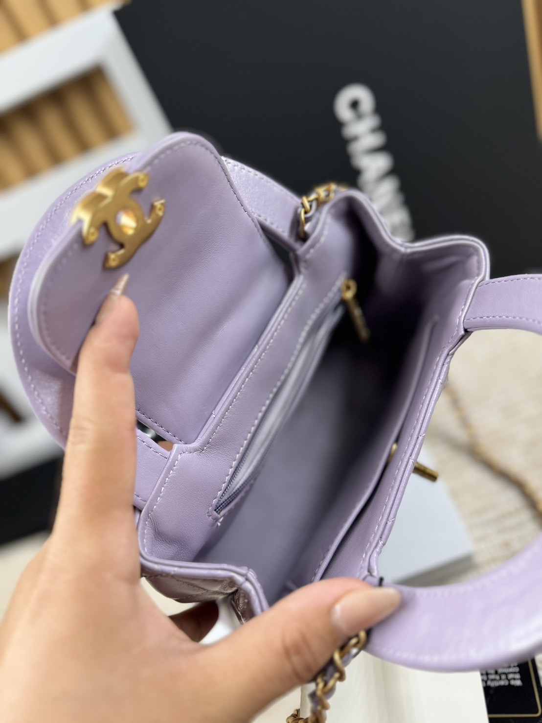 Chanel mini kelly flap bag เกรดออริ สลับแท้ 1:1 ใช้งานต่างประเทศได้