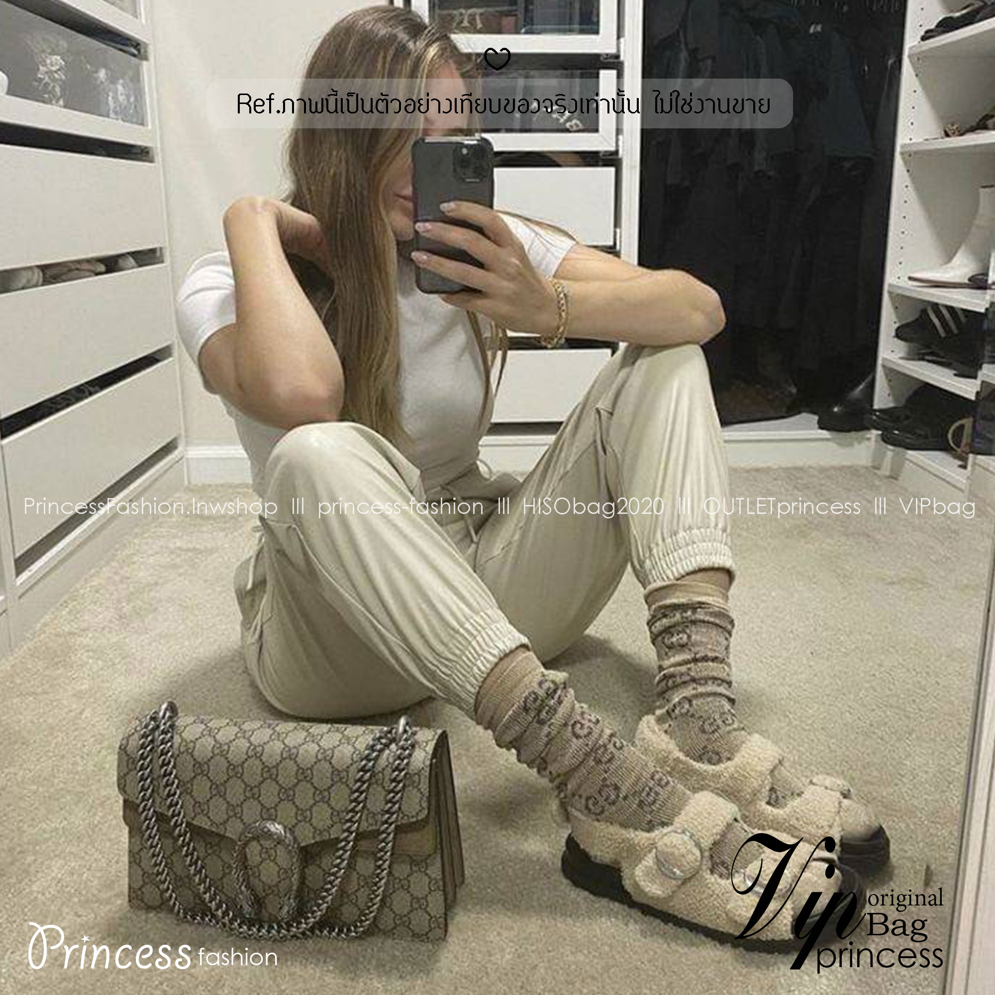 GUCCI Dionysus small shoulder bag กระเป๋าสะพายรุ่นคลาสสิคสุดวินเทจ ฮอตสุดไม่มีใครเกิน ที่สาวๆต้องไม่พลาด!! ดึงดูดและสะกดสายตาด้วยอะไหล่ดีเทลหรู