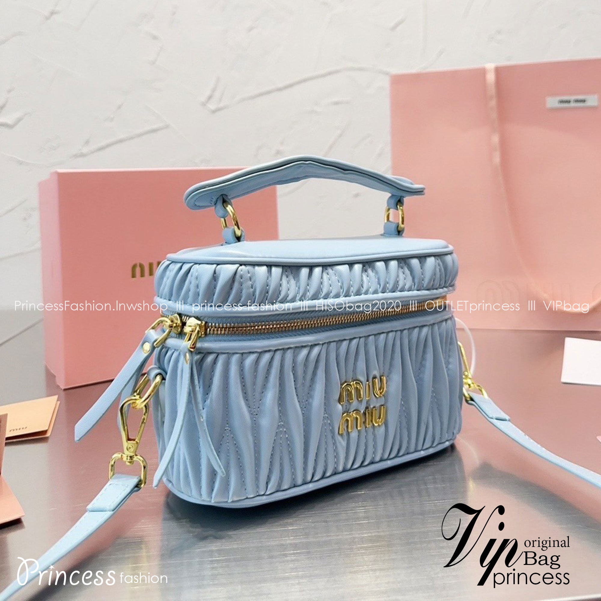 MIU MIU Matelasse nappa leather shoulder bag / MIU MIU BAG พร้อมส่ง 4 สี กระเป๋าสะพายทรงกล่อง ให้ความละมุม ลุคคุณหนูน่ารักสุดๆ คะ