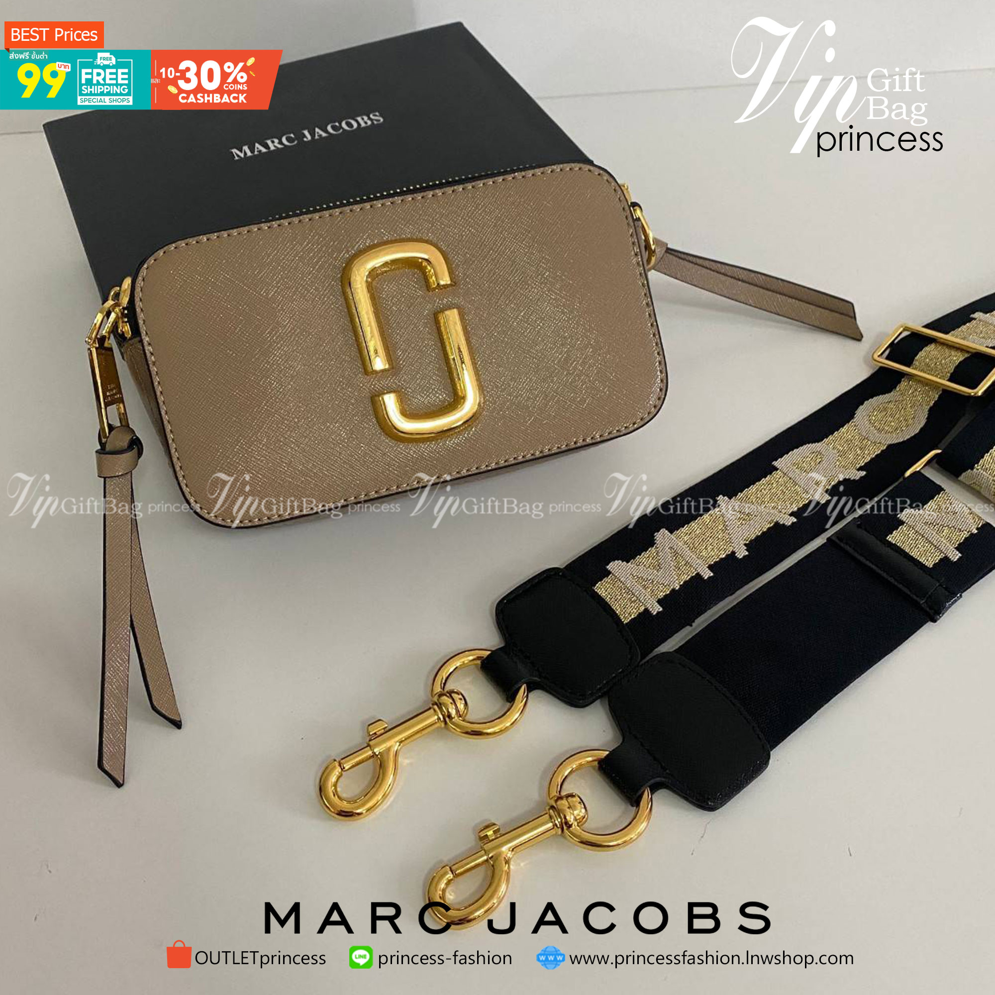 พรีเมี่ยมกิ๊ฟแท้ 100% 】หนังแท้ MARC JACOBS The Snapshot Camera X Anna Sui Cross Body Bag
