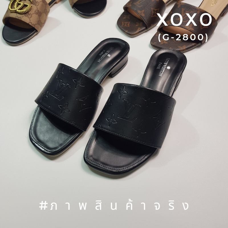 Louis Vuitton งานสวม งานปั๊มลึก โลโก้แบรนด์ มีส้นเล็กน้อยกำลังใส่สบาย งานชนช้อป ตอยนี้เลยคะ วัสดุหนังนุ่ม