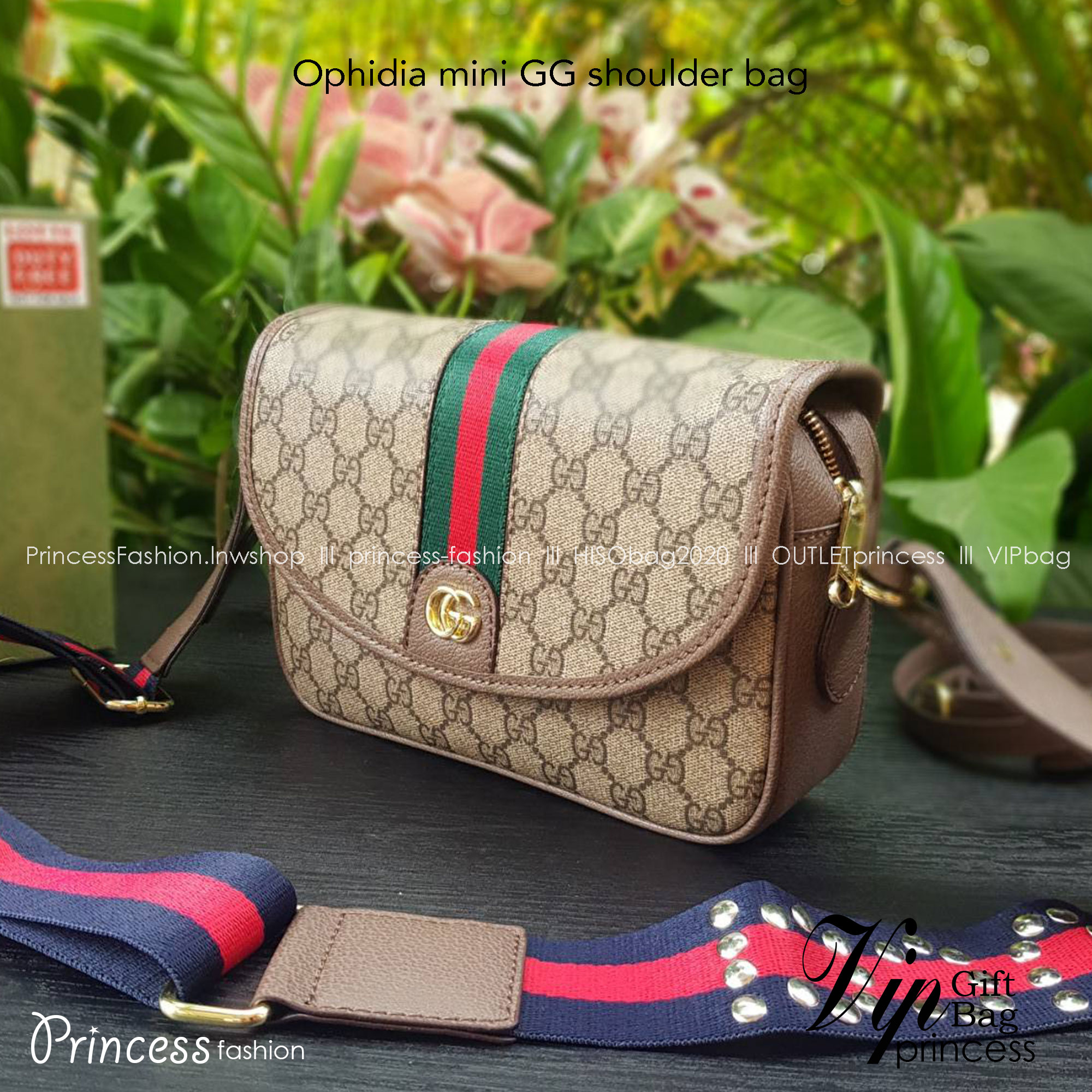 GUCCI Ophidia mini GG shoulder bag กระเป๋าถือ กระเป๋าสะพายทรงสวย ดีไซน์ที่เป็นเอกลักษณ์ จะถือเป็นครัช สะพายไหล่ หรือครอสบอดี้ก็สวยลงตัวได้ทุกสไตล์