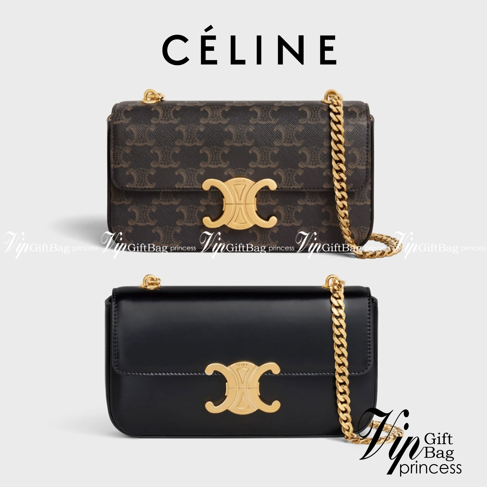 หนังแท้ CELINE CHAIN SHOULDER BAG / CELINE TRIOMPHE พร้อมส่งที่ไทย กระเป๋าเรียบหรูและดูทันสมัย ให้คุณเลือกสะพายในชีวิตประจำวันเข้ากับการแต่งตัวสบาย ๆ หรือจะสะพายออกงานปาร์ตี้สังสรรค์ก็ช่วยให้คุณดูโดดเด่น มีรูปทรงที่ดูแข็งแรงจึงไม่เสียรูปทรงแม้ใส่ของจำนวนม
