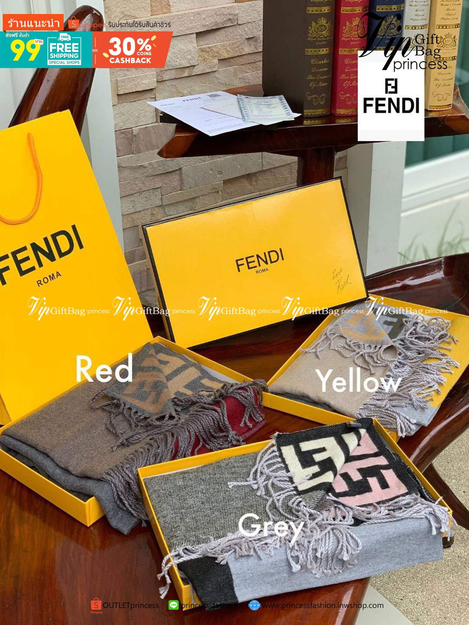 Fendi Scarves For Women’s Accessories Scarf แบรนด์แฟชั่นชั้นนำจากอิตาลี ส่งมอบความรู้สึกดีๆให้กับคนที่คุณรัก ในรูปแบบผ้าพันคอและผ้าคลุมไหล่ผืนใหญ่เพิ่มความอบอุ่น ถักทอด้วยผ้าcashmere เนื้อผ้านิ่ม สัมผัสนุ่มมือ ทอลายในตัว สีและลายคมชัด เหมาะสำหรับเป็นของฝา