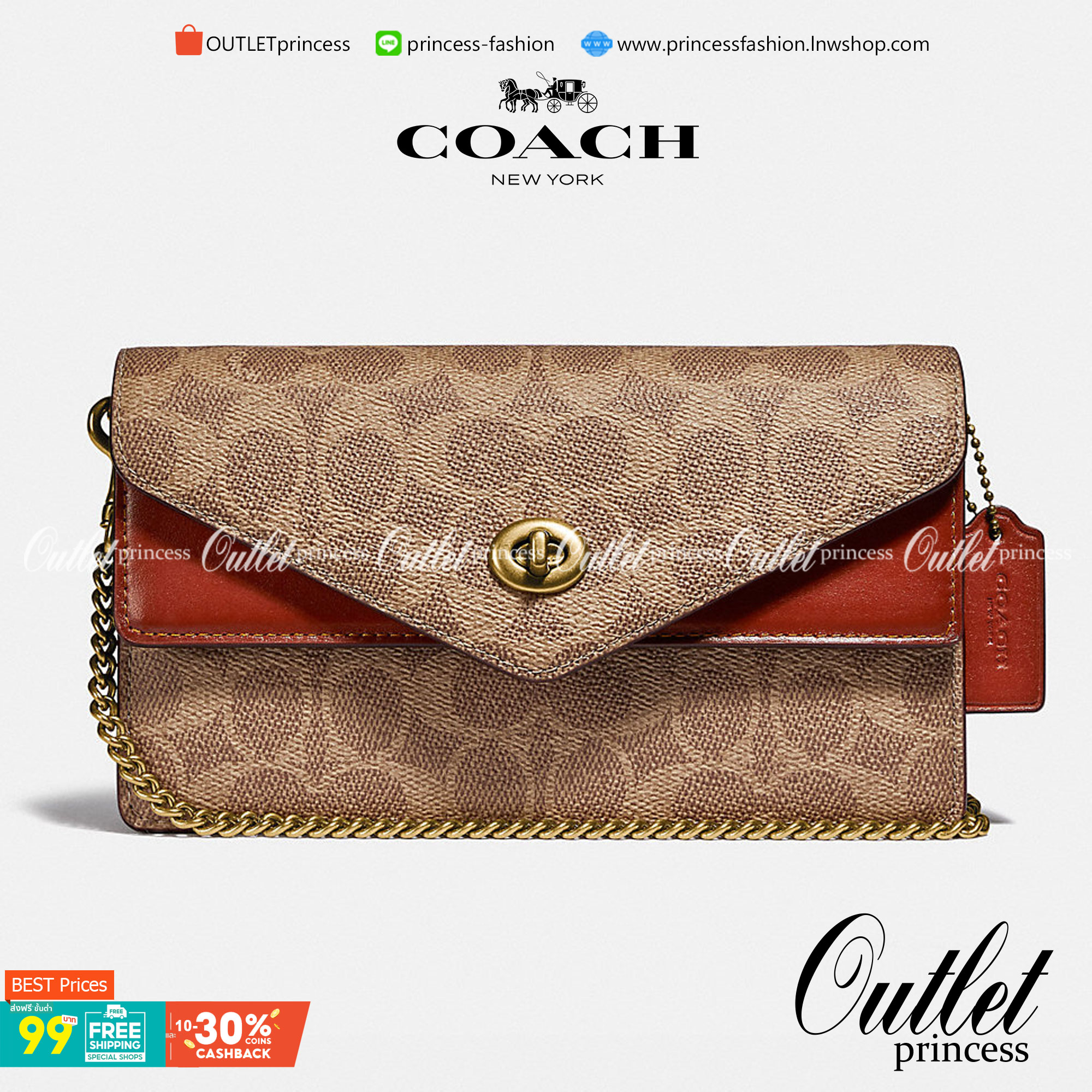 COACH C0838 ASTER CROSSBODY IN SIGNATURE CANVAS คอลเลคชั่นใหม่ล่าสุด กระเป๋าสะพายสวยอยู่ทรง ดีไซน์ไม่ซ้ำใคร จะสายคุณหนู สายถ่ายรูป ได้ใบนี้ไปยังไงก็ปังเว่อร์!! วัสดุหนังแคนวาสเคลือบลายสลับหนังแท้ เปิด-ปิดด้วยตัวบิดล็อค ชั้นในมีฝากระดุมปิดช่องย่อยอีกช่อง แ