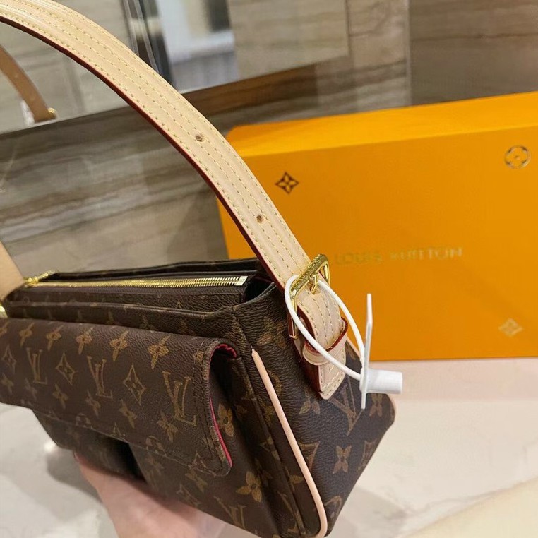 LV VIBA CITE MM Monogram เกรดออริจินอล กระเป๋าสะพายไหล่งานแบรนด์ รุ่นวินเทจ เป๊ะ ปัง ปั้มทุกจุด สวยหรูดูแพง ตามแบบฉบับแบรนด์ ภาพถ่ายจากงานขายจริง ใช้งานต่างประเทศได้