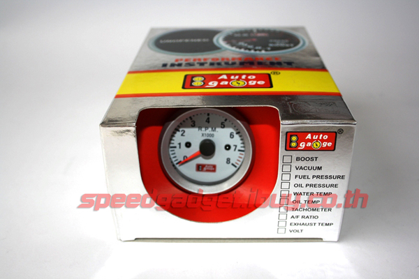 เกจ์วัดรอบ rpm ขอบเงินพื้นขาว 52 mm