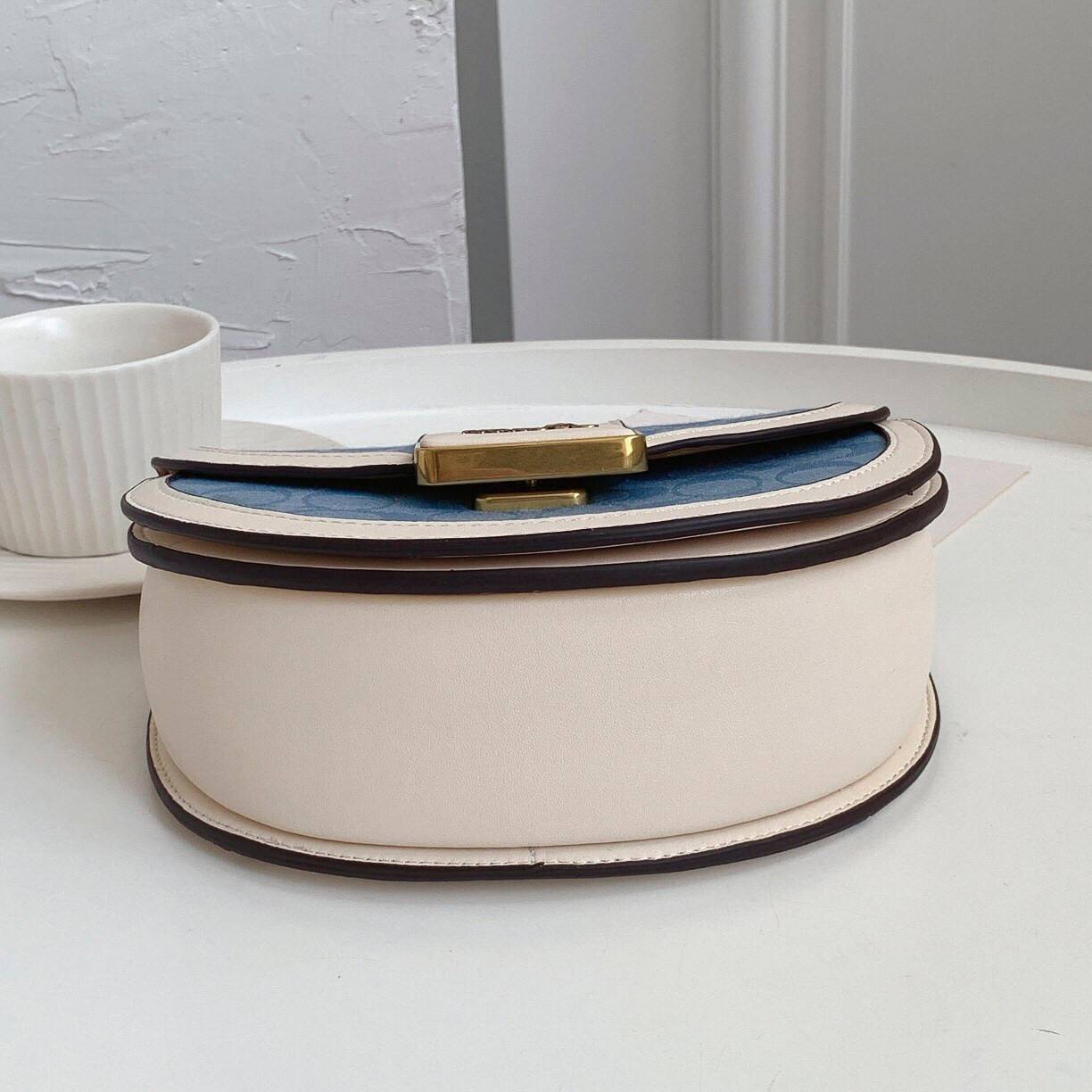 ของแท้ 💯% 】COACH ALIE SADDLE BAG IN SIGNATURE JACQUARD