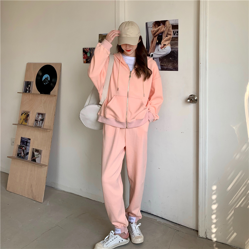 พร้อมส่ง 🧡 Peach sport set เซตเสื้อฮู้ด 2 ชิ้น
