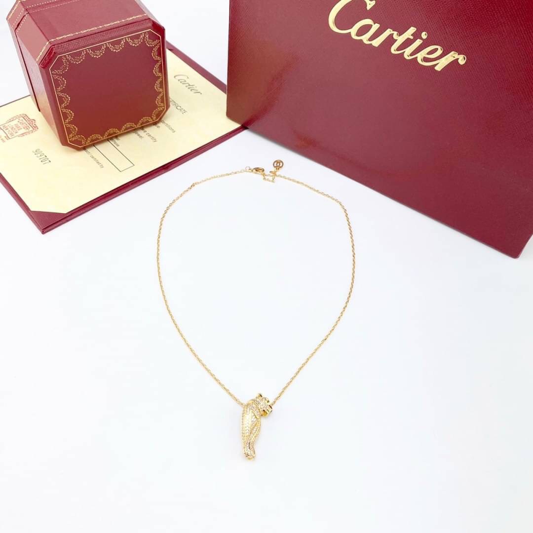 Cartier Necklace Panther De สร้อยคอคาเทียร์ ภาพถ่ายจากงานจริง งานปั้มวัสดุโลหะเคลือบขึ้นเงาตามรูป ใช้งานต่างประเทศได้