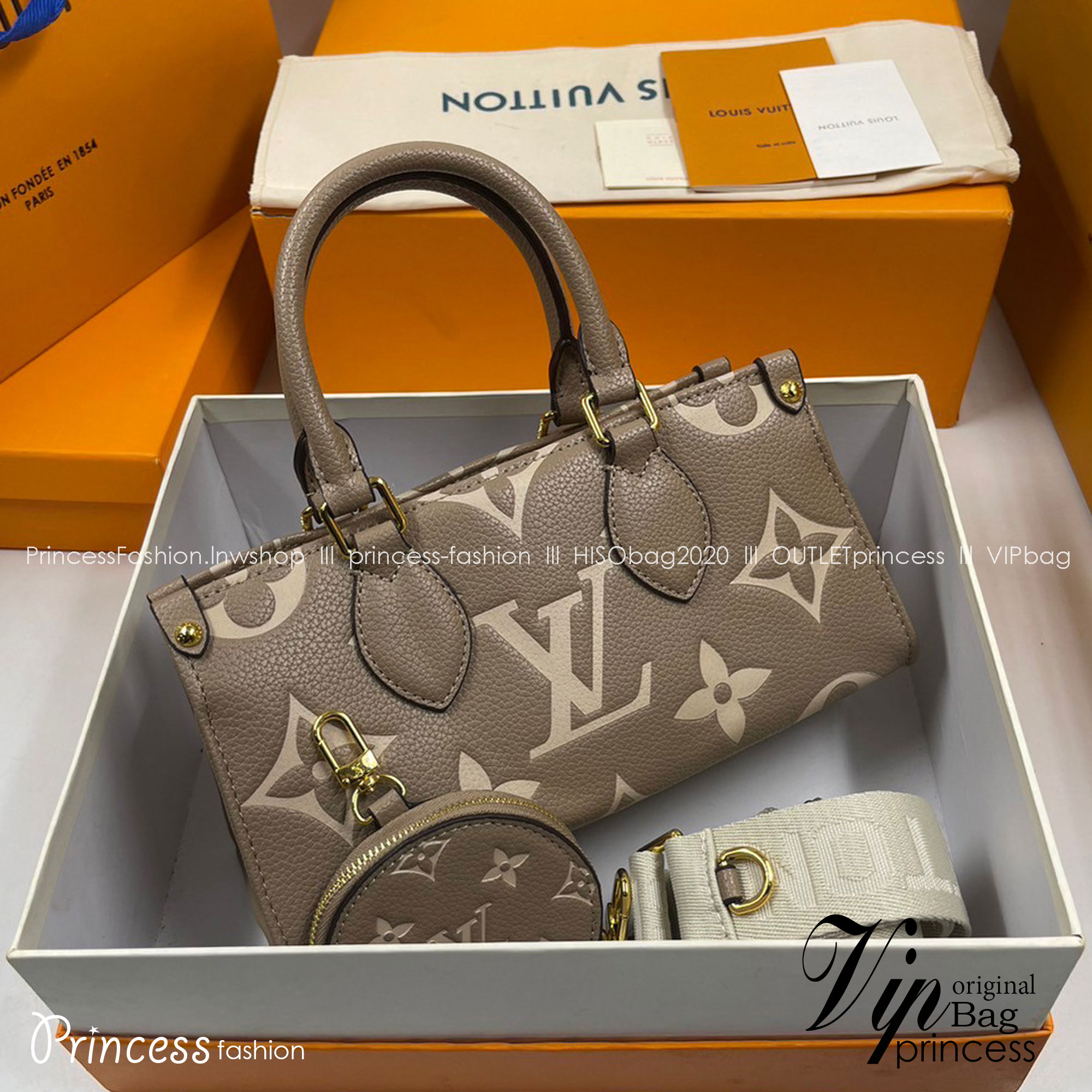LV OnTheGo East West Monogram Bag / LV BAG พร้อมส่ง 4 สี กระเป๋าโท้ทขนาดกะทัดรัด ดีไซน์ใหม่ประจำฤดูกาล