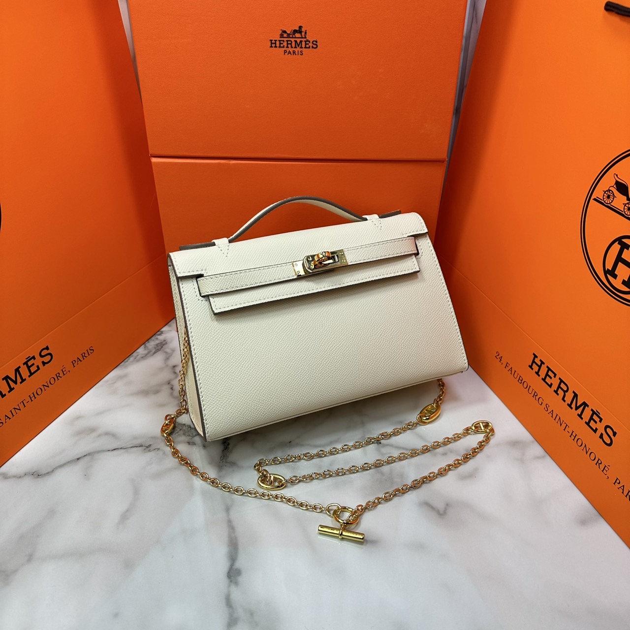 ORI หนังแท้ | Hermes Mini Kelly Pochette 20cm จิ๋วแต่แจ๋ว ราคาพุ่งยิ่งกว่าทอง กระเป๋าสะพายที่สุดแห่งหรูหราลัคชู นิยามของความสง่างามเหนือกาลเวลา