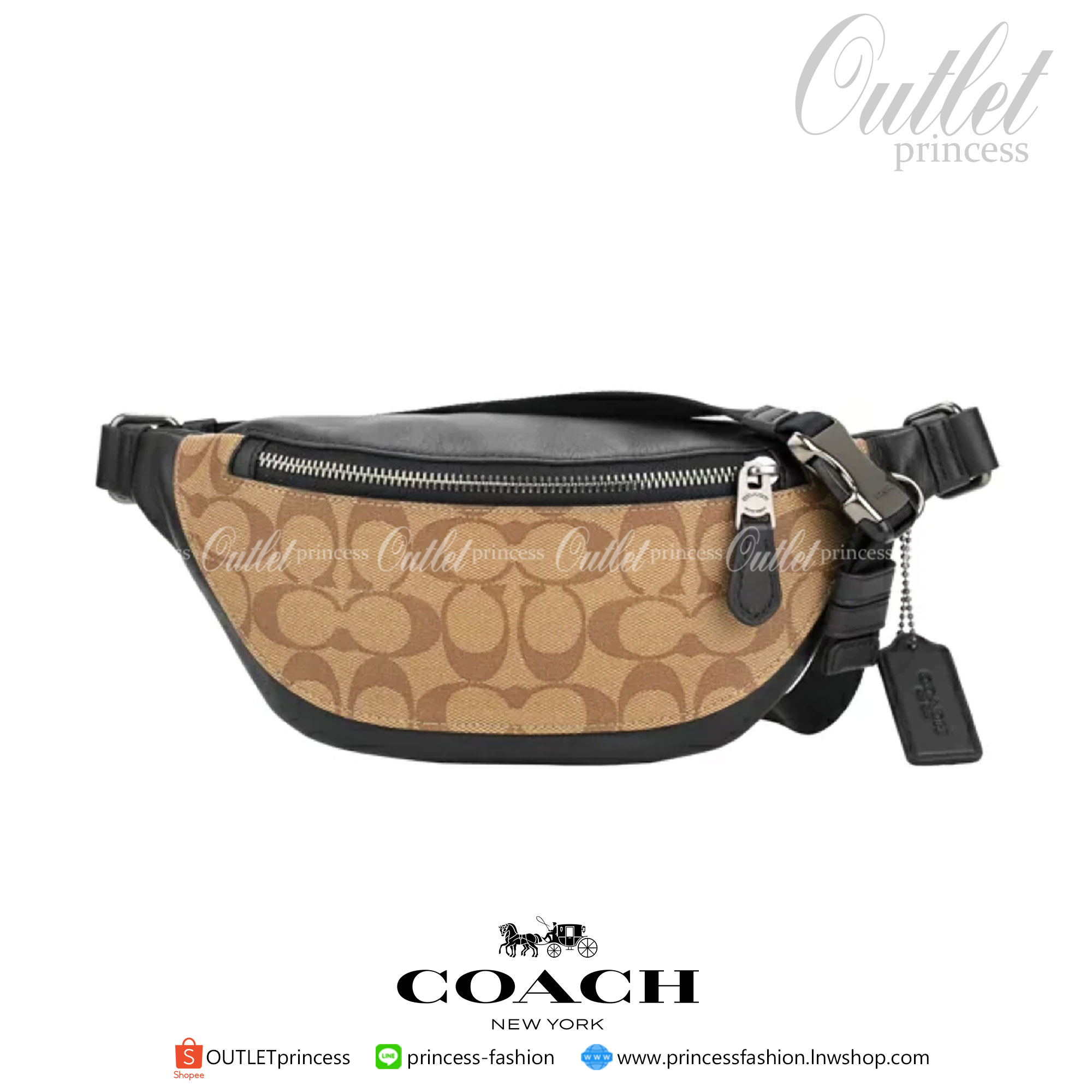 Coach F84711 Warren Mini Belt Bag In Signature Canvas กระเป๋าคาดอก คาดเอว ขนาดกำลังดี ใช้งานง่าย ใช้ได้ทั้งหญิงและชาย