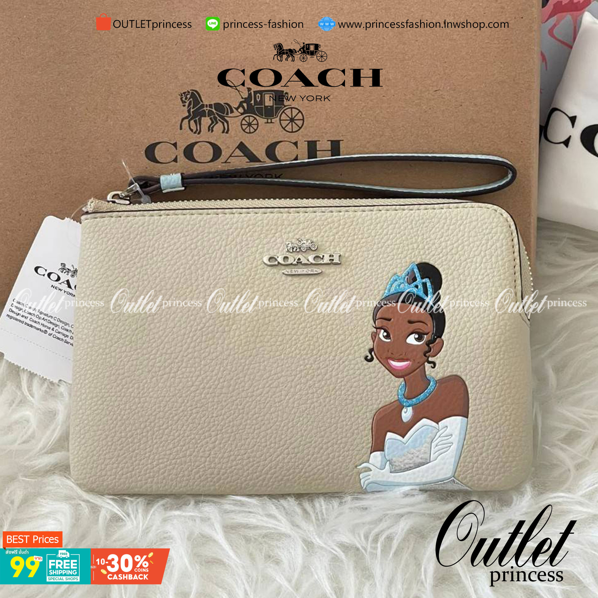 Coach & Disney Corner Zip Wristlet เปิดตัวคอลเลคชั่นเมื่อความดาร์กและโรแมนติกโคจรมาพบกัน เมื่อแบรนด์เครื่องหนังสัญชาติอเมริกัน Coach ร่วมมือกับ Disney สร้างสรรค์คอลเล็กชั่นพิเศษที่ได้รับแรงบันดาลใจมาจากเทพนิยายอเมริกันโกธิกของนิวยอร์ค ถ่ายทอดผ่านเหล่าตัวล