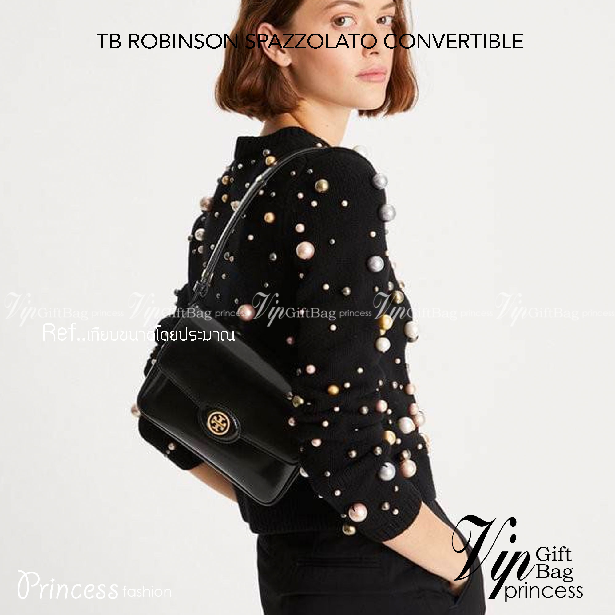 TORY BURCH ROBINSON SPAZZOLATO CONVERTIBLE SHOULDER BAG คอลเลคชั่นใหม่ สวยก่อนใคร ในราคาสุดคุ้ม! กับกระเป๋าสะพายไหล่ ดีไซน์สุดหรู หนังแก้วเงาสวยคม สีผู้ดี รูปทรงใช้งานได้ทุกลุค