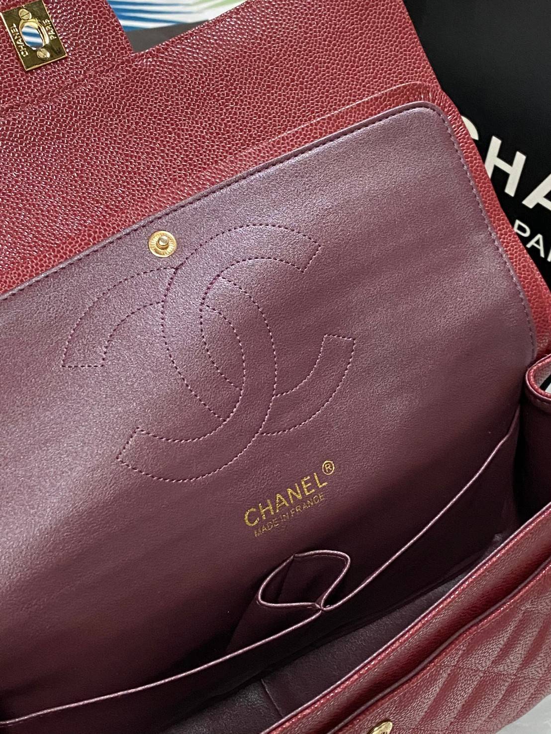 CHANEL LARGE CLASSIC JUMBO HANDBAG 30cm พร้อมส่งที่ไทย Lambskin & Grained Calfskin