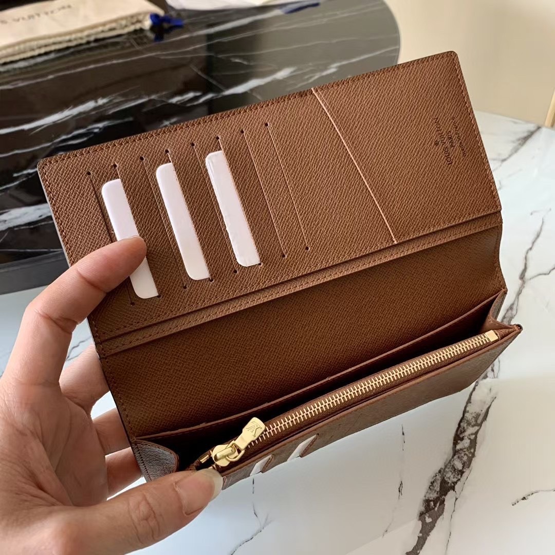 LV Brazza wallet monogram กระเป๋าสตางค์ใบยาว หนังแท้ เกรดท็อปออริ เกรดดีสุด 1:1 ใช้งานต่างประเทศได้