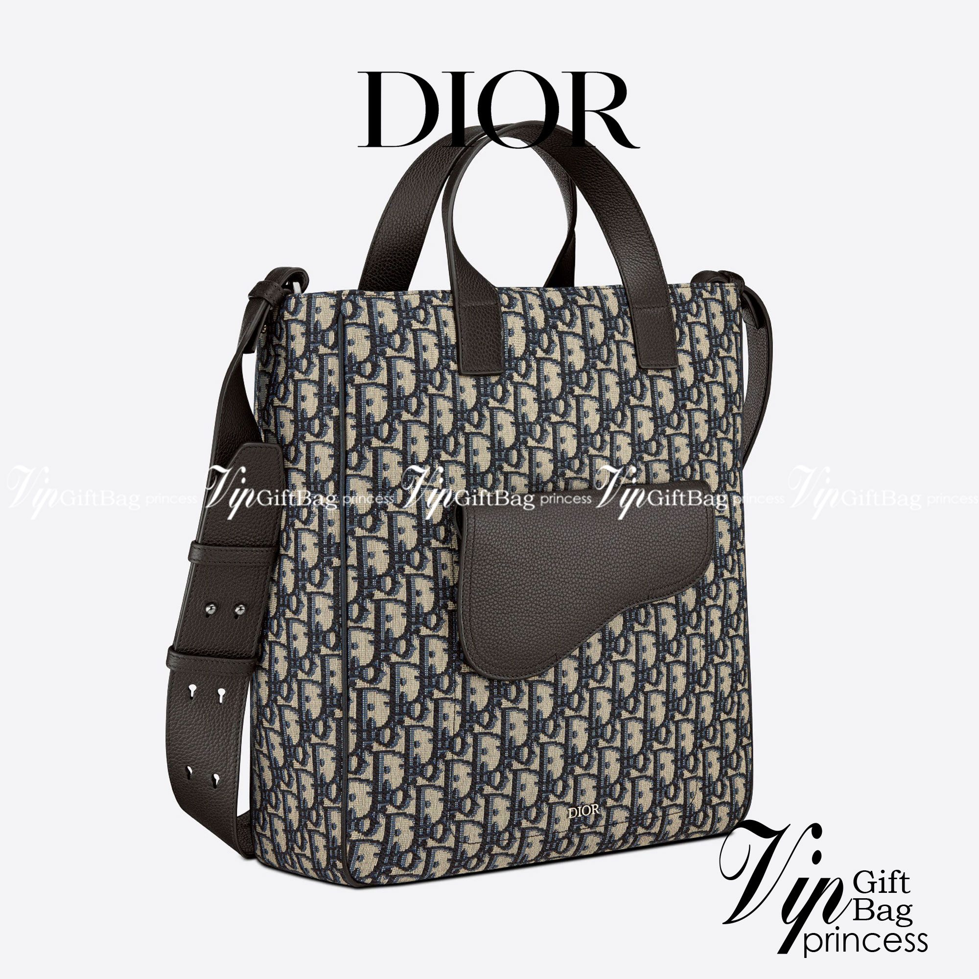 หนังแท้ SADDLE TOTE BAG WITH SHOULDER STRAP Beige and Black Dior Oblique Jacquard พร้อมส่งที่ไทย เกรดออริจินอลหนังแท้และผ้าแจ็คการ์ดอย่างดีทั้งใบ ภาพสินค้าถ่ายจากงานขายจริง ใช้งานต่างประเทศได้