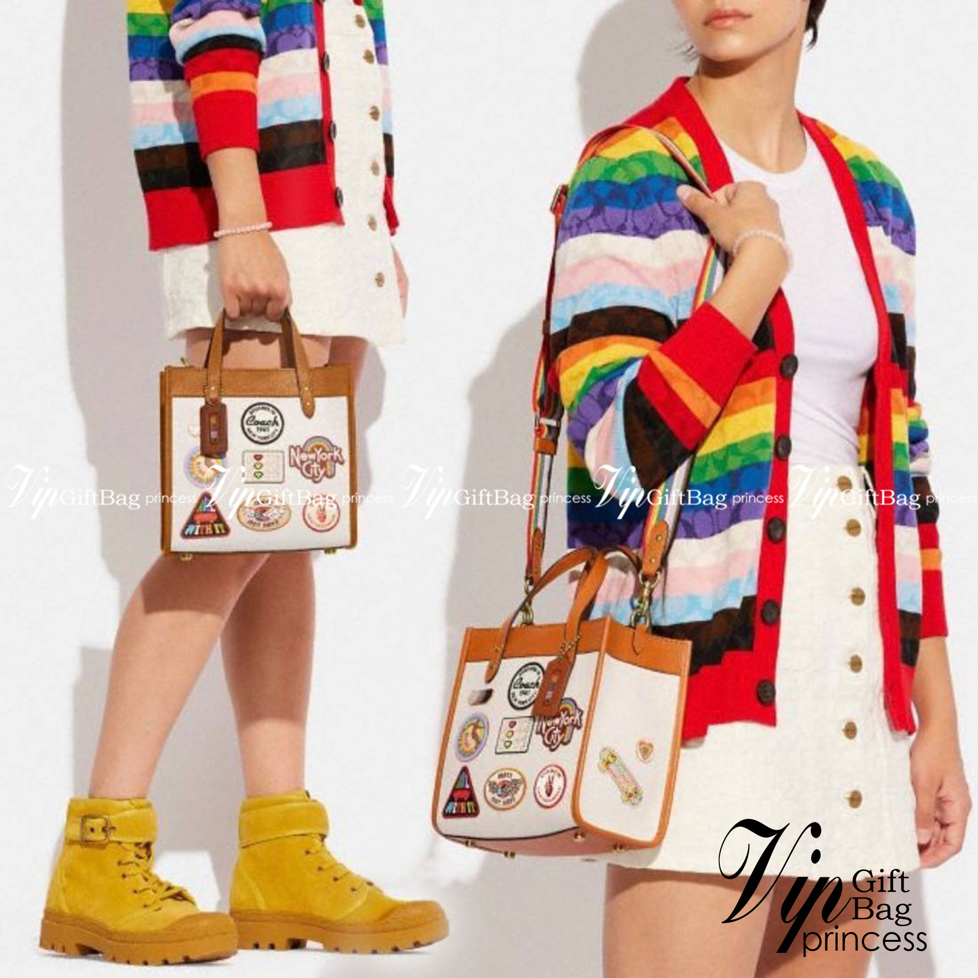 COACH FIELD TOTE 22 WITH PATCHES CA138 ส่วนหนึ่งจาก Coach Pride Collection ซึ่งเป็นการเฉลิมฉลองความเท่าเทียม ความหลากหลาย และการแสดงออกถึงตัวตนที่แท้จริงภายในชุมชน LGBTQIA+ ในเดือนนี้และทุกเดือน ตั้งแต่วันธรรมดาที่วุ่นวายไปจนถึงวันหยุดสุดสัปดาห์ที่เต็มไปด