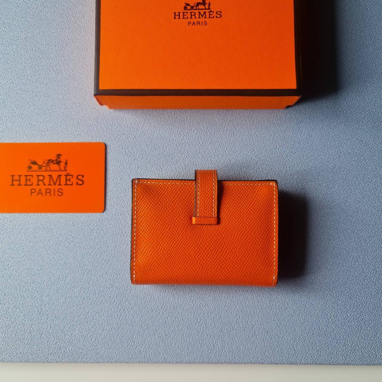 VIP หนังแท้ 】HERMES MINI BEARN WALLET UNISEX
