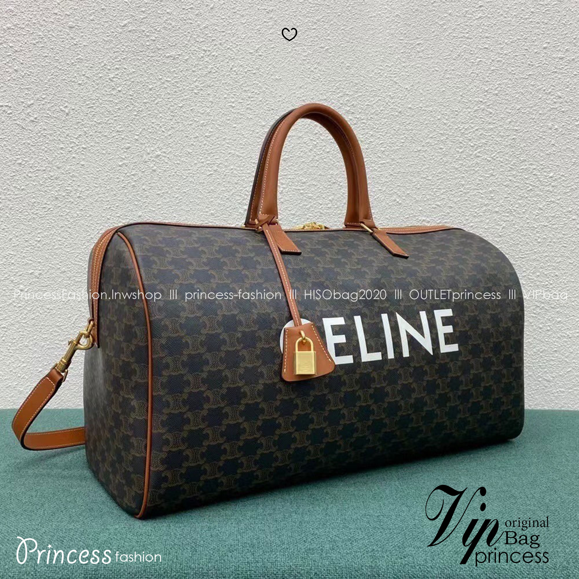 CELINE Large Voyage bag in Triomphe Canvas / Celine Keepall Bag กระเป๋าทรงบอสตันใบใหญ่จุสัมภาระได้เยอะสุดๆหนังขึ้นลาย Signature สวยหรูสุดคลาสสิค ดีไซน์ไม่มีเอ้าท์