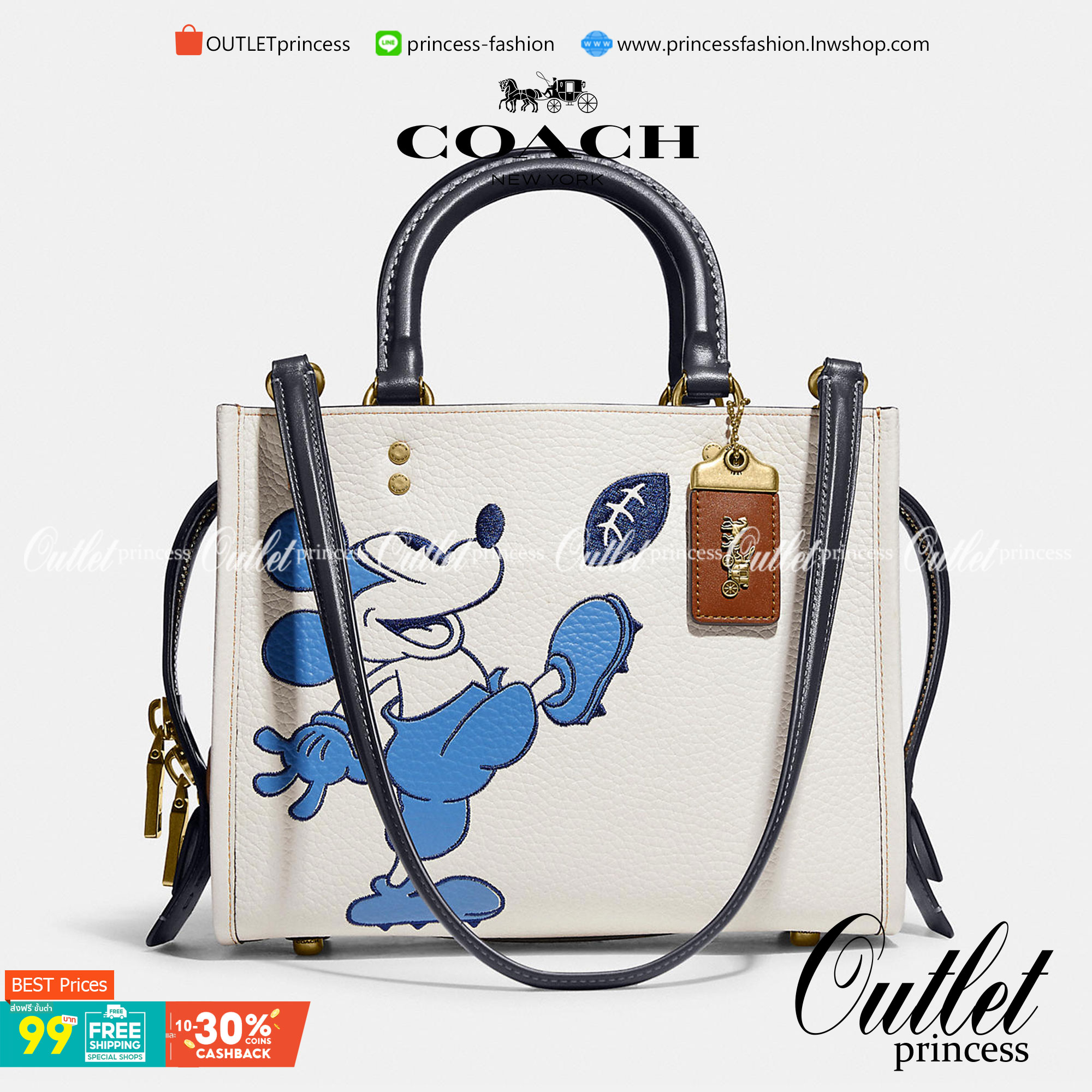 LIMITED EDITION!💥 💋สวยต้องยกนิ้วให้นางไปเลยจร้าา👍👍 COACH DISNEY X COACH ROGUE 25 WITH MICKEY MOUSE((C6166)) 📌พร้อมส่งที่ไทยก่อนใคร คุณภาพจัดเต็มบอกเลย หลงรักแน่นอนค่ะ! ✔️กระเป๋าหิ้ว//คล้องไหล่//สะพายข้างได้ ส