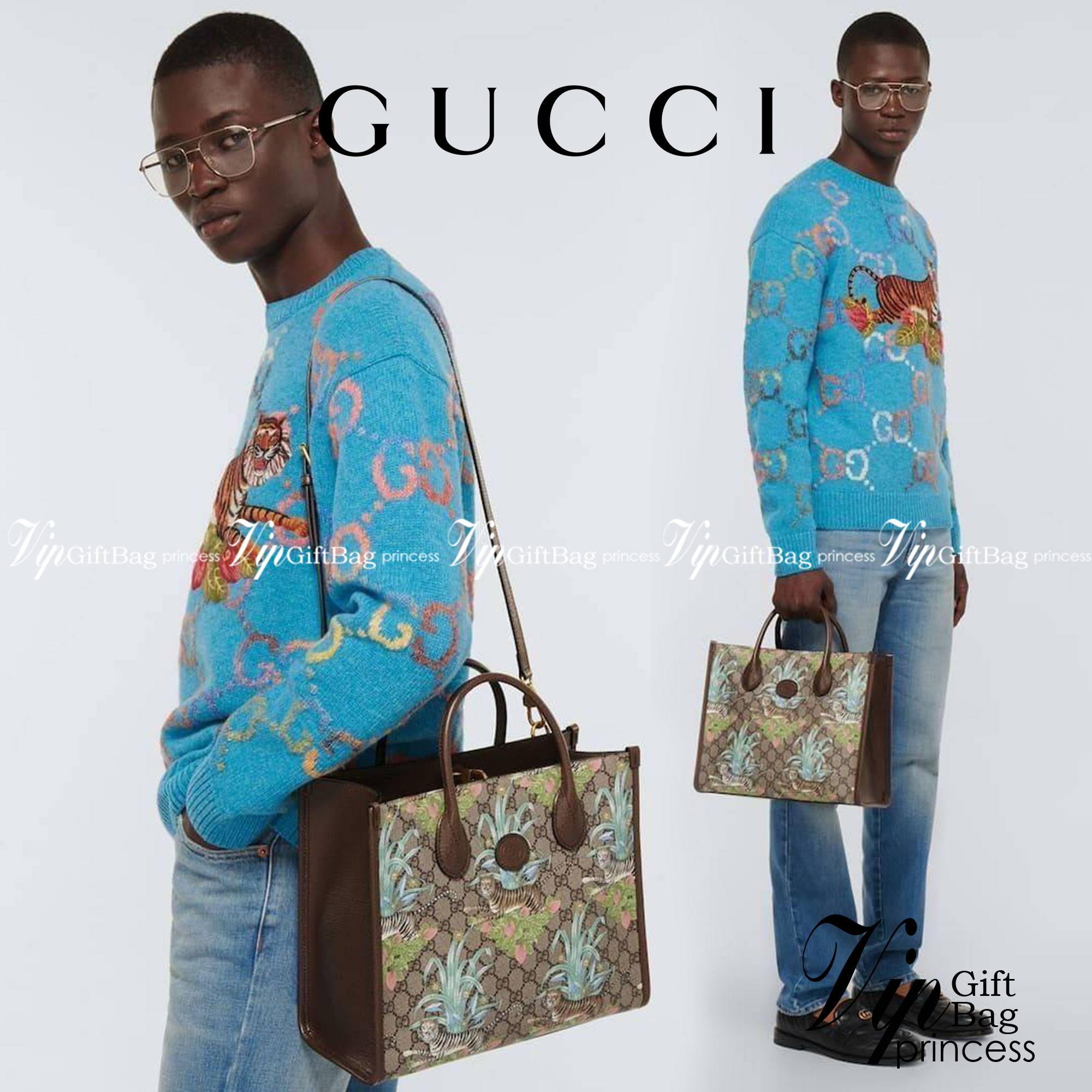 GUCCI Tiger GG small tote bag ใบใหญ่ อีกไอเท็มใหม่ ร้อนแรงไฟลุก!! ต้อนรับปีเสืออย่างเป็นทางการ จัดให้แบบเลิศๆ กับกระเป๋าทรงโท้ท วีไอพีพรีเมี่ยมกิ๊ฟ ไซส์ใหญ่ โดดเด่นด้วยลวดลายไม่ซ้ำใคร สวยเอกลักษณ์ วัสดุหนังแคนวาส ภายในโล่งกว้างมาก ใส่ของแบบแน่นๆ จุๆไปได้เ