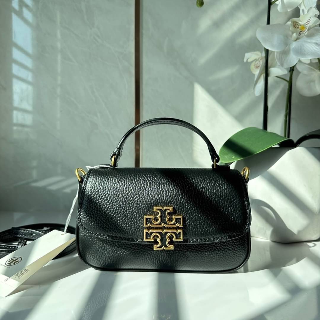 Tory Burch Britten Mini Top Handle Crossbody Bag กระเป๋าสะพายใบเล็กดีไซน์เรียบหรู เกรดออริ สลับแท้ 1:1 ใช้งานต่างประเทศได้