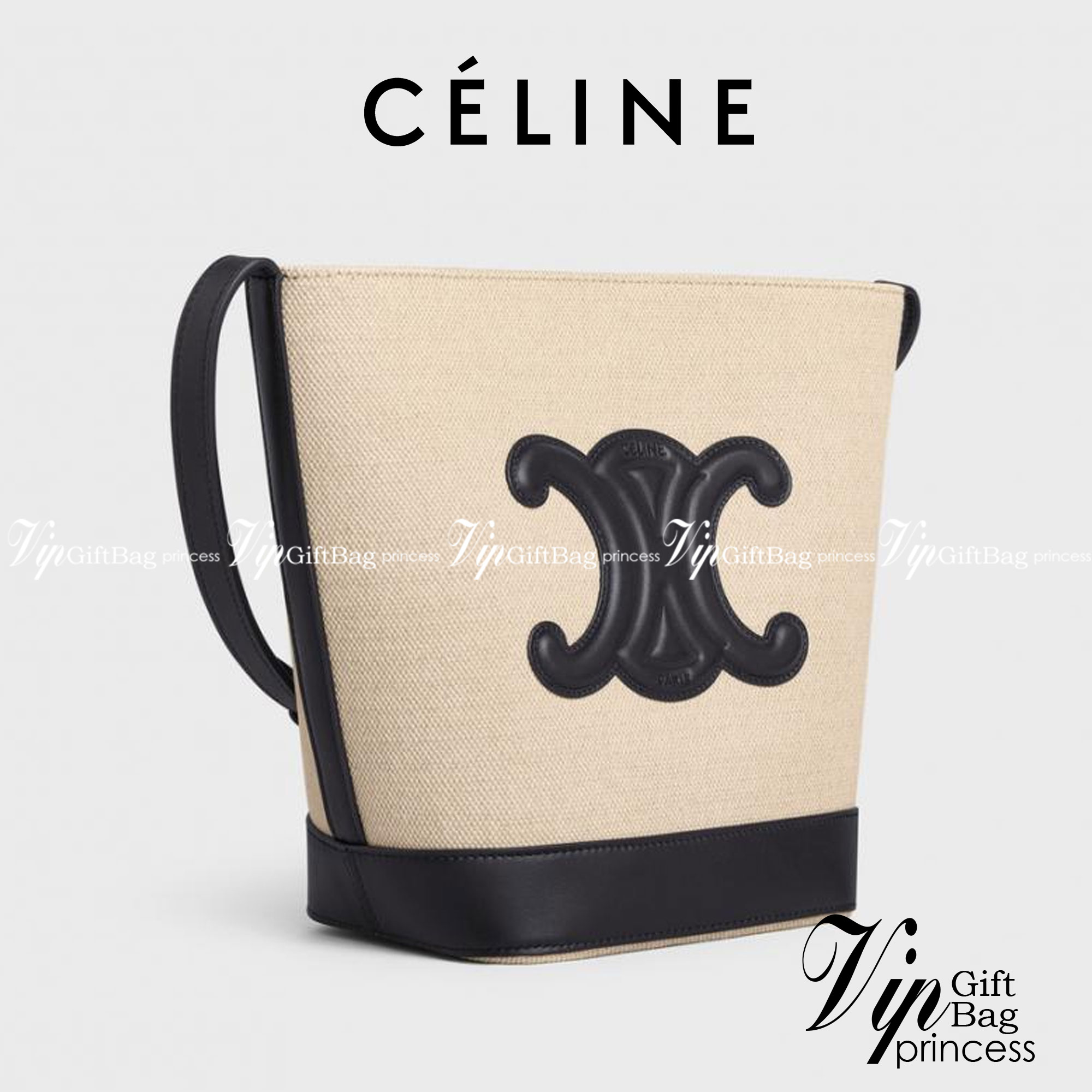 หนังแท้ CELINE SMALL BUCKET CUIR TRIOMPHE IN SMOOTH CALFSKIN / CELINE BUCKET BAG CUIR TRIOMPHE พร้อมส่งที่ไทย คอลเลคชั่นใหม่ ฮิตข้ามปี กับกระเป๋าสะพายทรงถัง ใช้งานง่ายที่สุด สายสะพายในตัว ปรับใช้ได้เลย วัสดุหนังวัว เรียบหรู ผู้ดีไปอีก โดดเด่นด้วยโลโก้เอกล