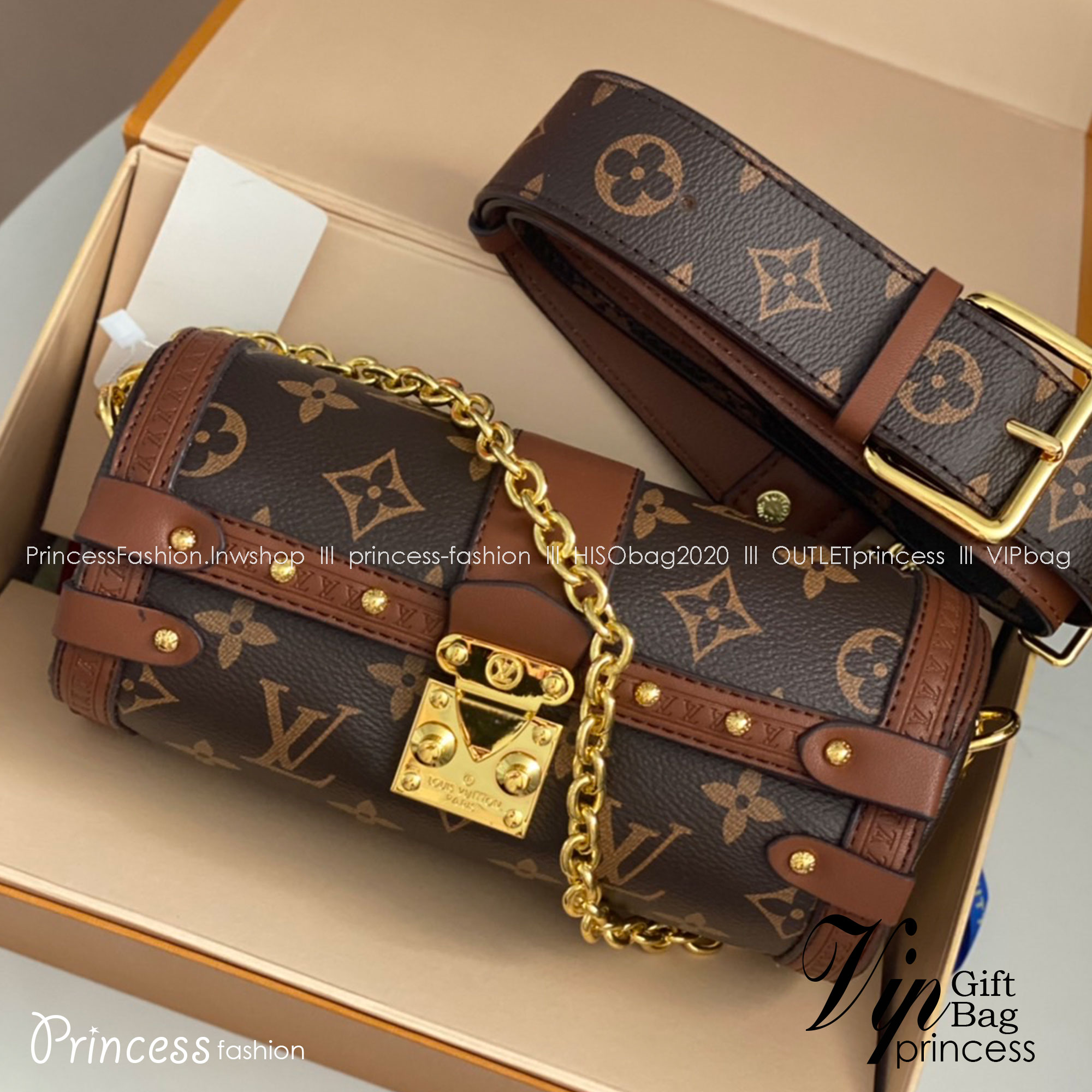 LV Papillon Trunk Monogram Canvas - Handbags เกรดออริจินอล ใช้งานต่างประเทศได้ พร้อมส่งที่ไทย กระเป๋าทรงสวย ดีไซน์หรู มีสายมาให้ 2 เส้น สายโซ่และสายหนังสปอร์ตเส้นใหญ่ วัสดุหนังแคนวาสอย่างดี ใบจริงสวยสุดคุ้ม