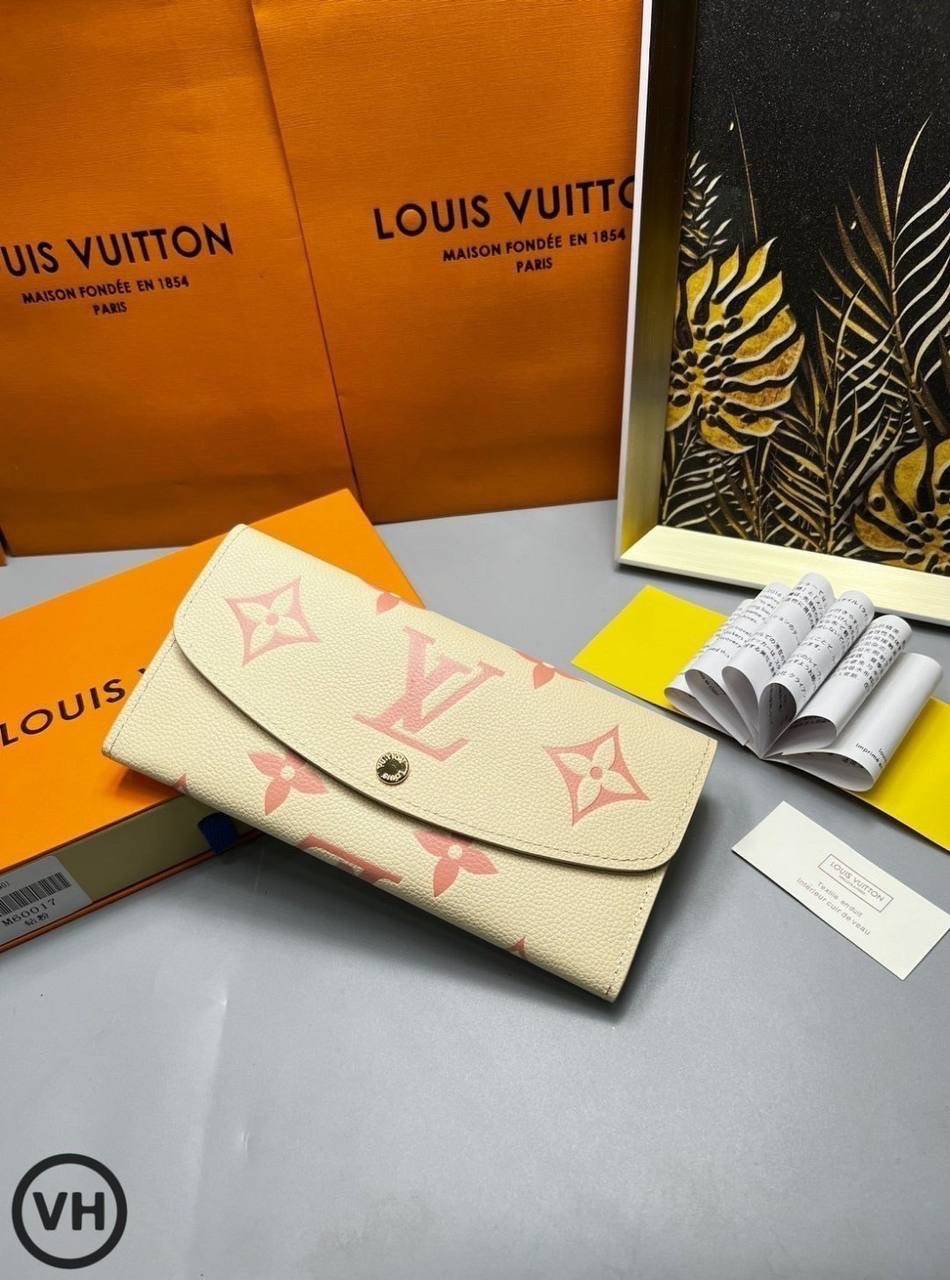 ORI หนังแท้ | LV Emilie Wallet Bicolor Monogram Empreinte Leather / LV Long Wallet กระเป๋าสตางค์ใบยาวสไตล์ซองจดหมายที่มีฝาปิดแบบพับได้ ปิดด้วยกระดุมแป๊ก