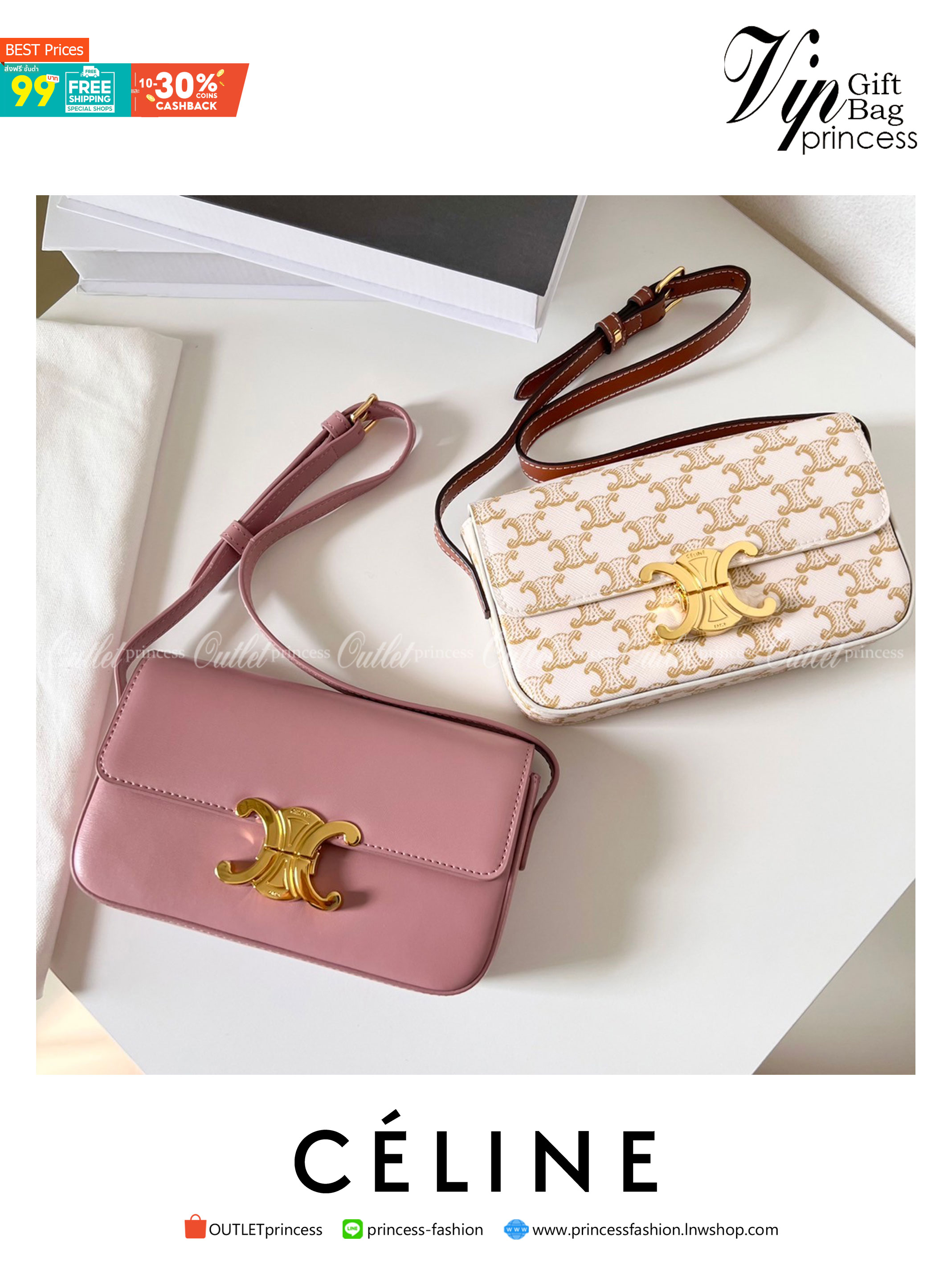 พร้อมส่งที่ไทยแล้วกับ CELINE TRIOMPHE SHOULDER BAG งานหนังเรียบสวยมาก กับสีโทนหวานๆ สาวๆ สายคิ้วห้ามพลาดเลยน้าาา ลวดลายสวยหรู ด้านในเปิดด้วยด้วยที่บีบโลโก้อะไหล่ทอง จุของได้กำลังดี ใส่โทรศัพท์ กระเป๋าสตางค์ใบสั้น ของจุกจิกได้ เหมาะกับสาวๆในวันที่อยากครอสบ
