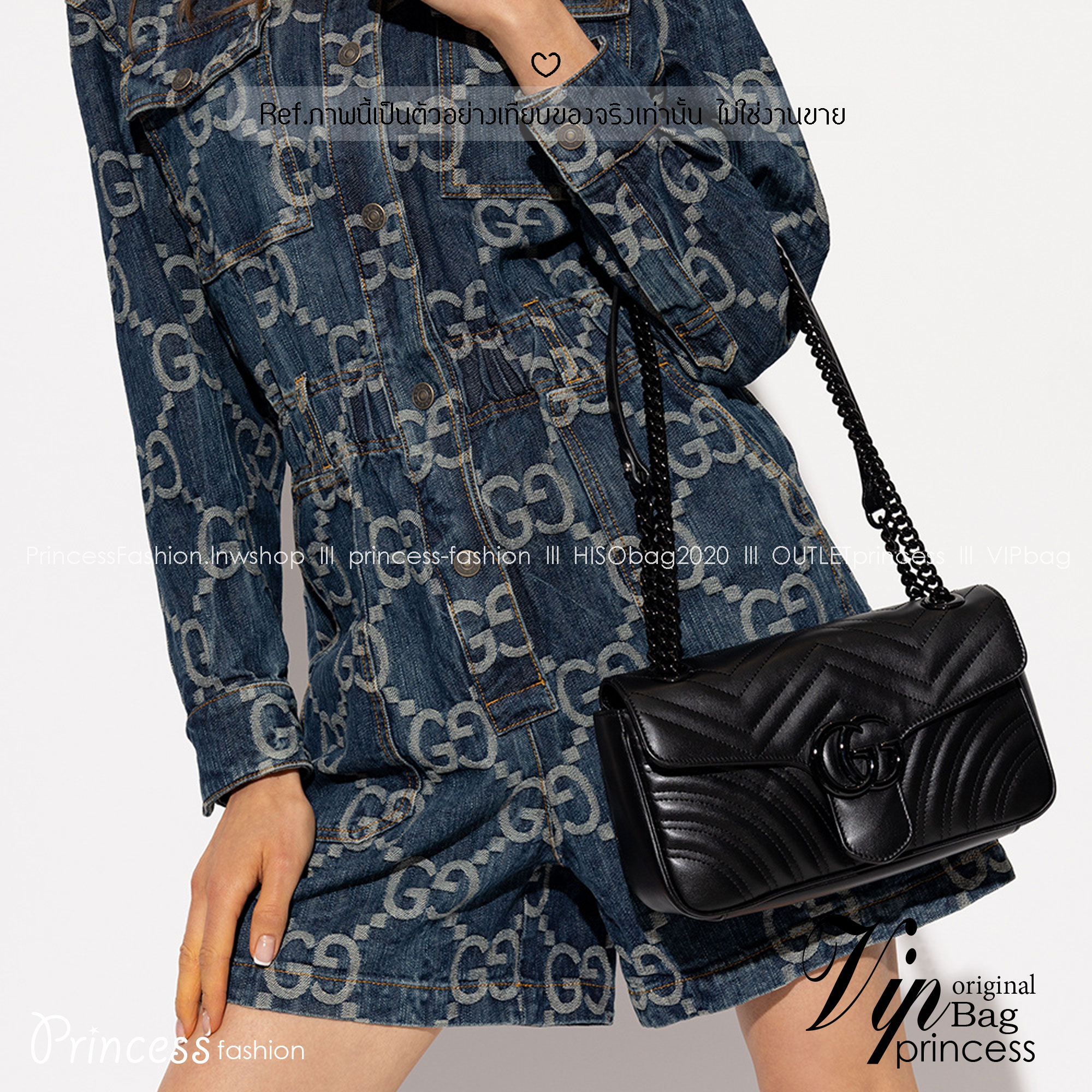 GUCCI GG Marmont medium shoulder bag 🖤 กระเป๋าสะพายข้างรุ่นคลาสสิค ดีไซน์ใหม่ อะไหล่ดำ สะพายขับผิว ดูแพง อัพลุคได้สบายๆ เปิด-ปิดด้วยตัวกดล็อคแน่นหนา ด้านหลังดีไซน์รูปหัวใจ