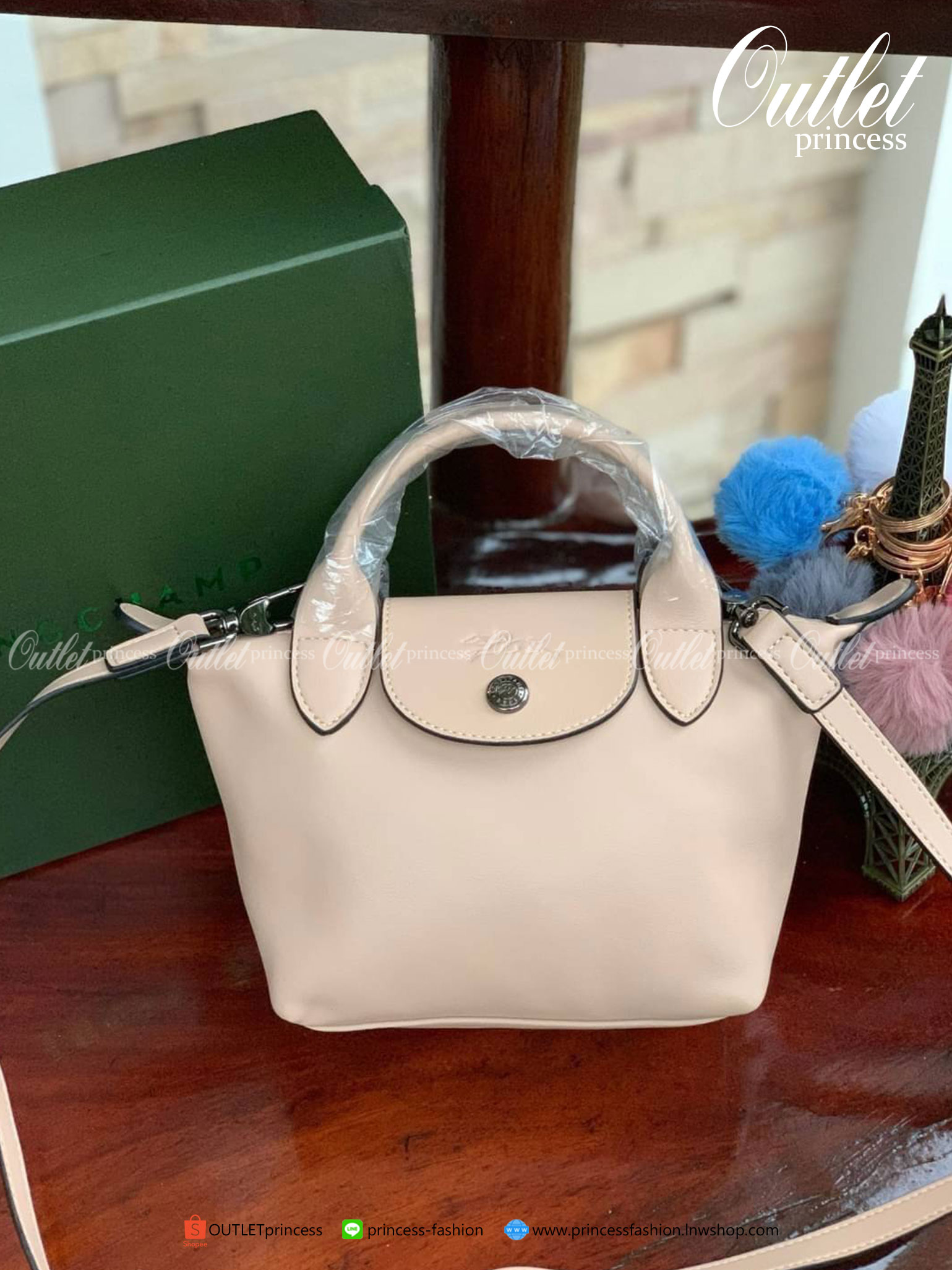 ของแท้ 100% Longchamp LE PLIAGE CUIR TOP HANDLE BAG Color: Honey,Hawtorn,Gunmetal