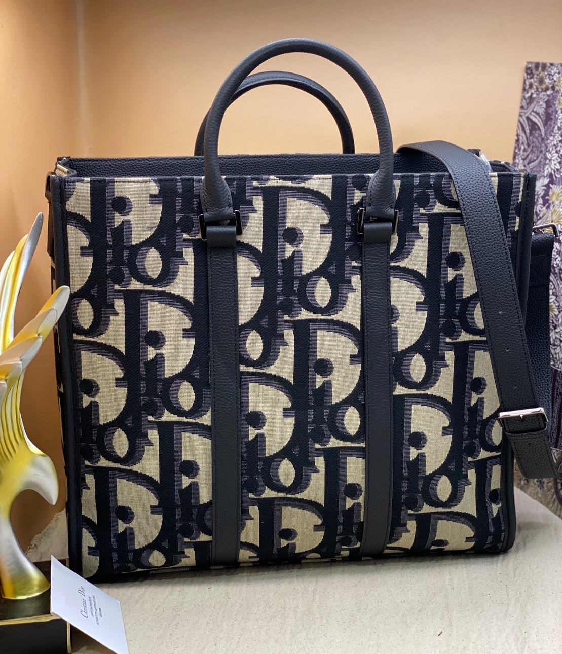 พร้อมส่ง 2 สี DIOR East-West Tote Bag Maxi Dior Oblique Jacquard / DIOR TOTE BAG กระเป๋าทรงโท้ท เกรดออริ สลับแท้ 1:1 ใช้ต่างประเทศได้