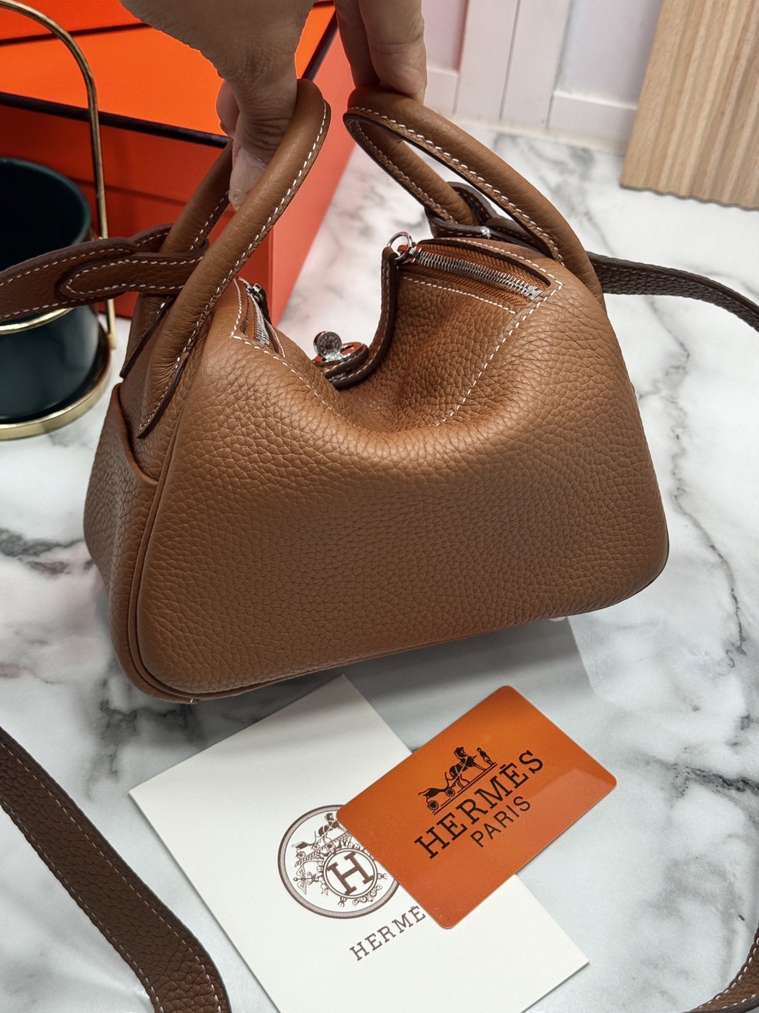 ORI หนังแท้ | HERMES lindy 19cm กระเป๋าสะพาย นิยามความหรูหราระดับมาสเตอร์พีช 🤍 สินค้าเกรดออริจินอล หนังแท้