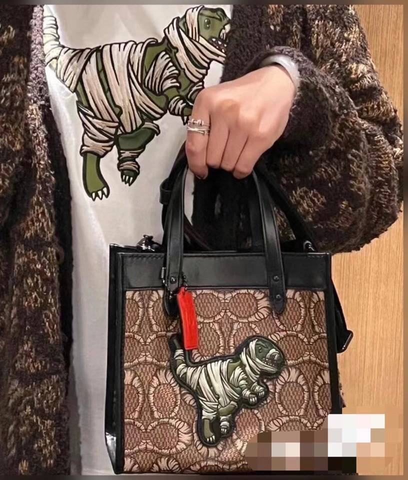 มาสคอตที่รัก 💋 ยังไม่เข้าช๊อปไทย สวยก่อนใครไปเลยจร้าา COACH X MICHAEL B. JORDAN FIELD TOTE 22 IN MUMMIFIED SIGNATURE CANVAS WITH REXY ((C6971)) พร้อมส่งที่ไทยทันทีค่ะ! MICHAEL B.JORDAN ร่มมือกับCoach ออกแบบกระเป๋าทรงTote กนังแท้นิ่มมือ ใหม่ลาสุดมา