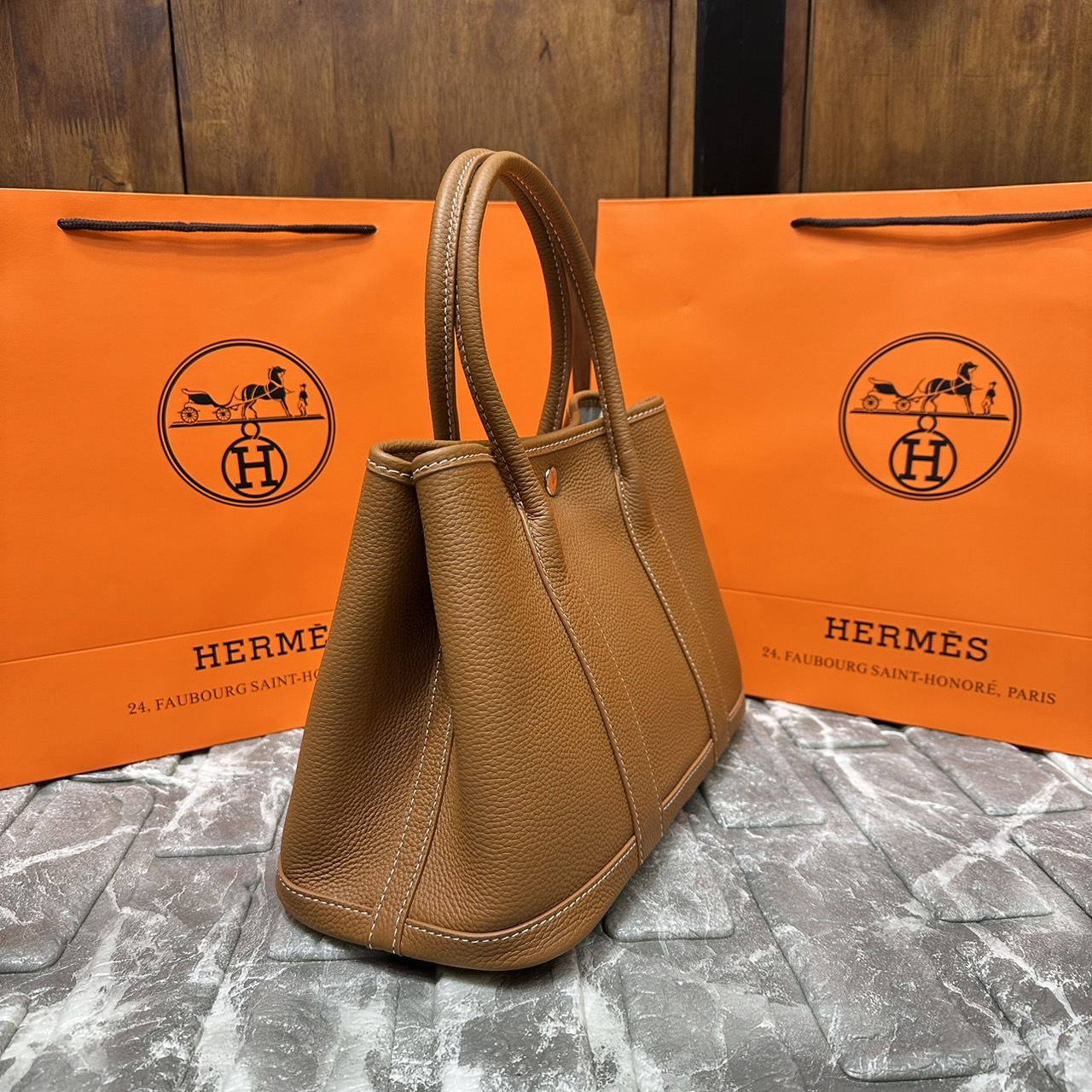 HERMES Garden Party 30 bag กระเป๋าทรงโท้ทแบรนด์หรู เอกลักษณ์ของความสง่างาม เกรดออริ สลับแท้ 1:1 ใช้งานต่างประเทศได้