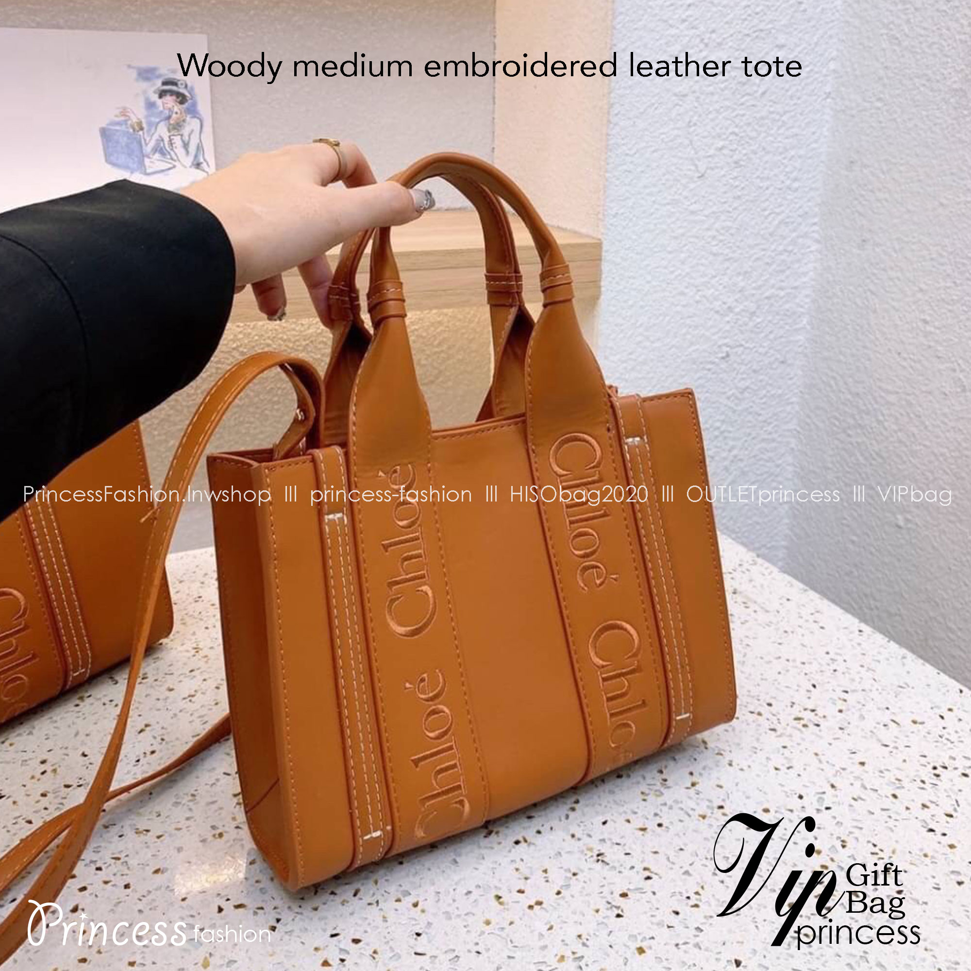 CHLOE Woody medium embroidered leather tote / CHLOE TOTE BAG กระเป๋าทรงโท้ท สีสวย เรียบหรู ดูคลาสสิค รุ่นตามหา ใบใหญ่จุดของได้เยอะมาก ภายในโล่งกว้าง