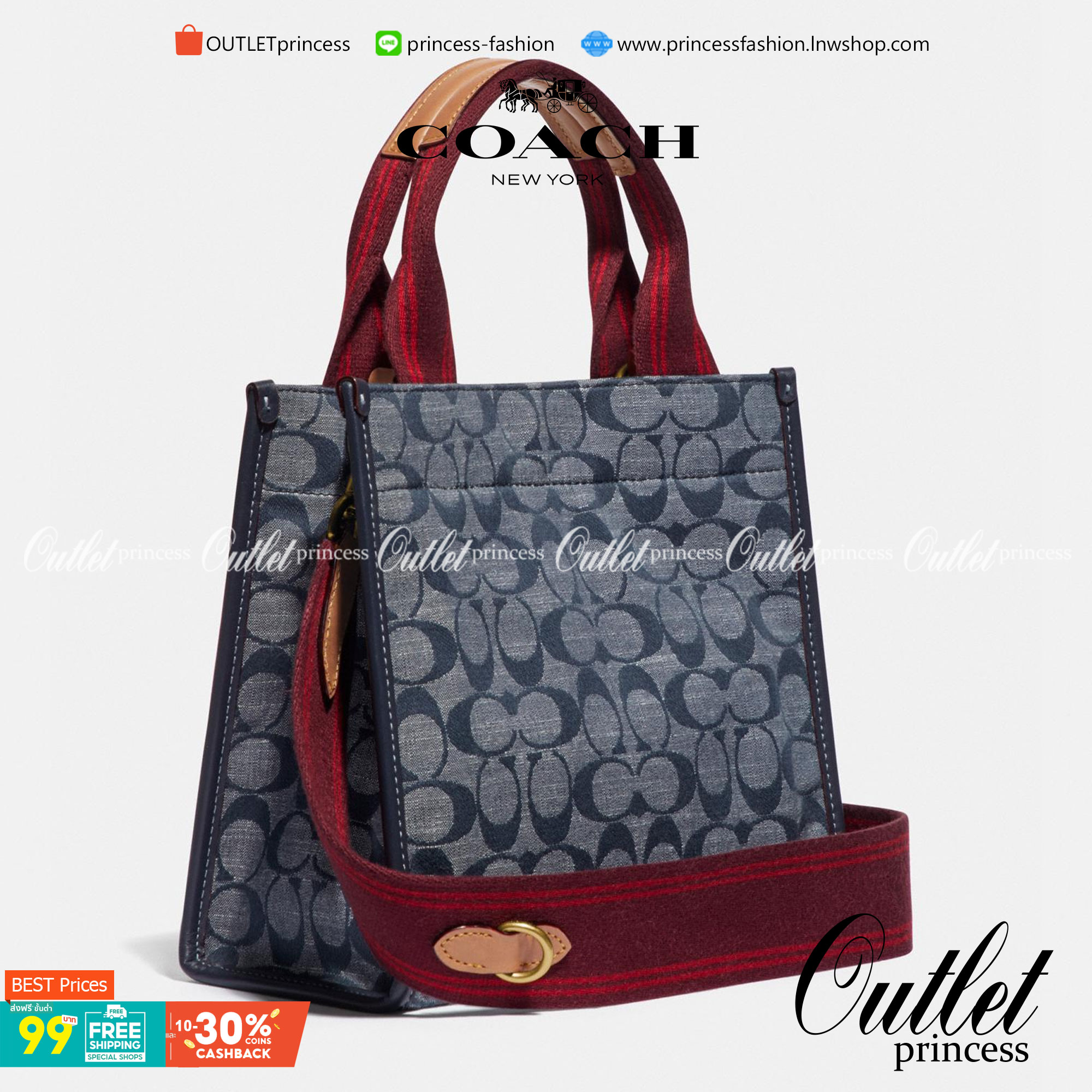 COACH Tote 22 In Signature Chambray หากคุณกำลังมองหากระเป๋าที่มีดีไซน์แปลกตา ไม่ค่อยเหมือนที่พบเห็นทั่วไป