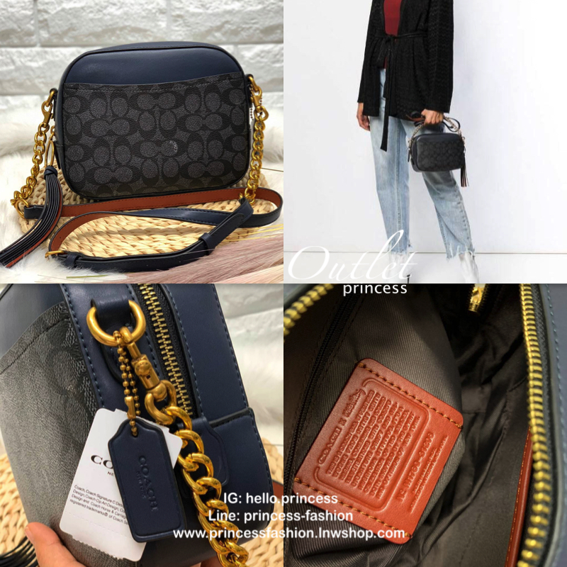 COACH SIGNATURE CROSSBODY BOX BAG ((F31208)) 🔺สินค้าขายดี กระเป๋าสะพายวัสดุหนังแท้ จาก coach factory outlet หนังนิ่ม ทรงสวย ตัวกระเป๋าลายแบรนด์ ตัดขอบหนังเรียบได้สวยงามค่ะ ด้านหน้า-หลัง มีช่องสำหรับใส่ของ เปิดปิดกระเป๋าแบบซิป ที่จับเป็นพวงหนังอะไห