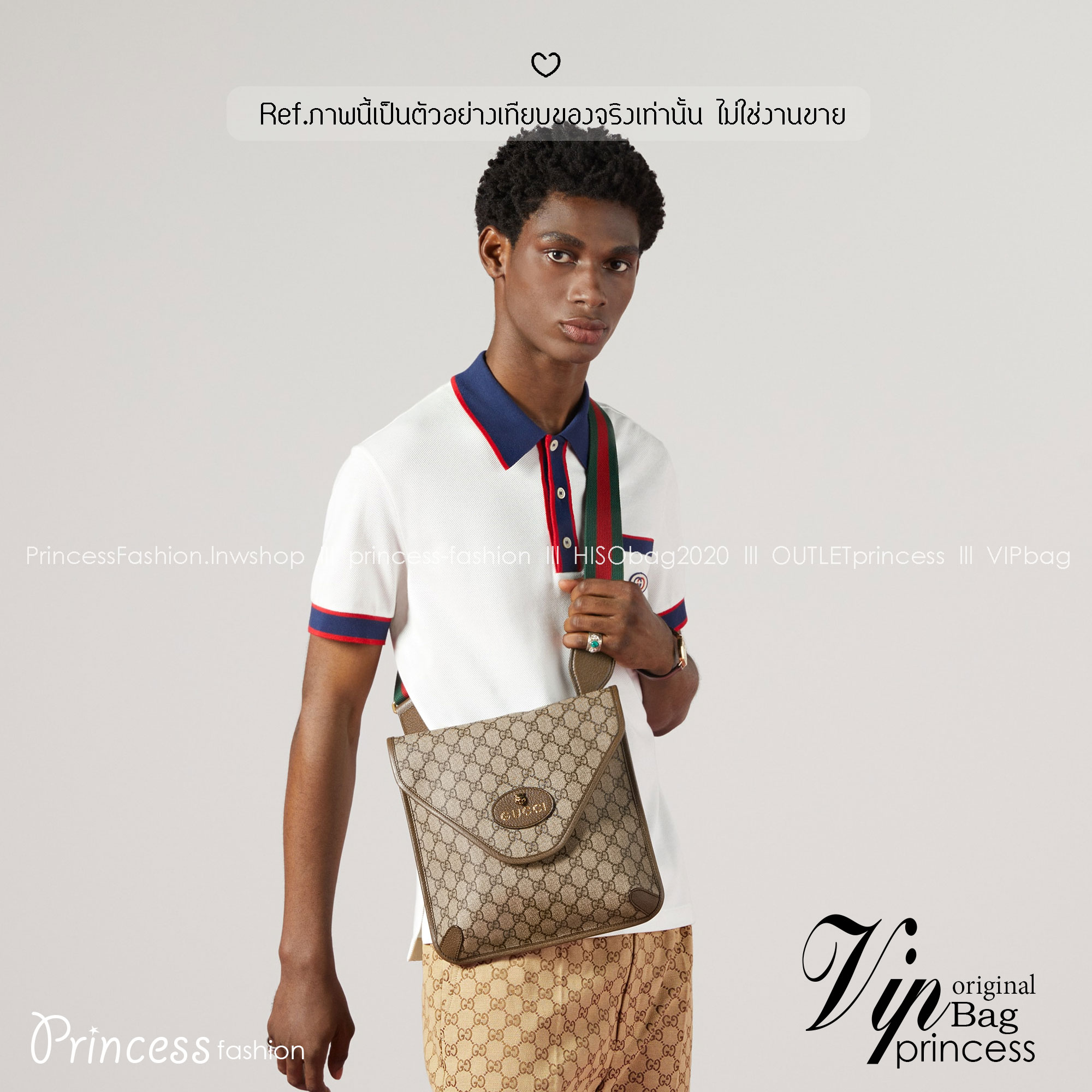 GUCCI Neo Vintage GG medium messenger bag กระเป๋าทรงแมสเซ็นเจอร์ สไตล์วินเทจตกแต่งหัวแมวสวยเด่นเป็นเอกลักษณ์ มาพร้อมสายสะพายสปอร์ตสีแดงสลับเขียวตามแบบฉบับแบรนด์ แคนวาสพิมพ์ลายคมชัด แนะนำค่ะ