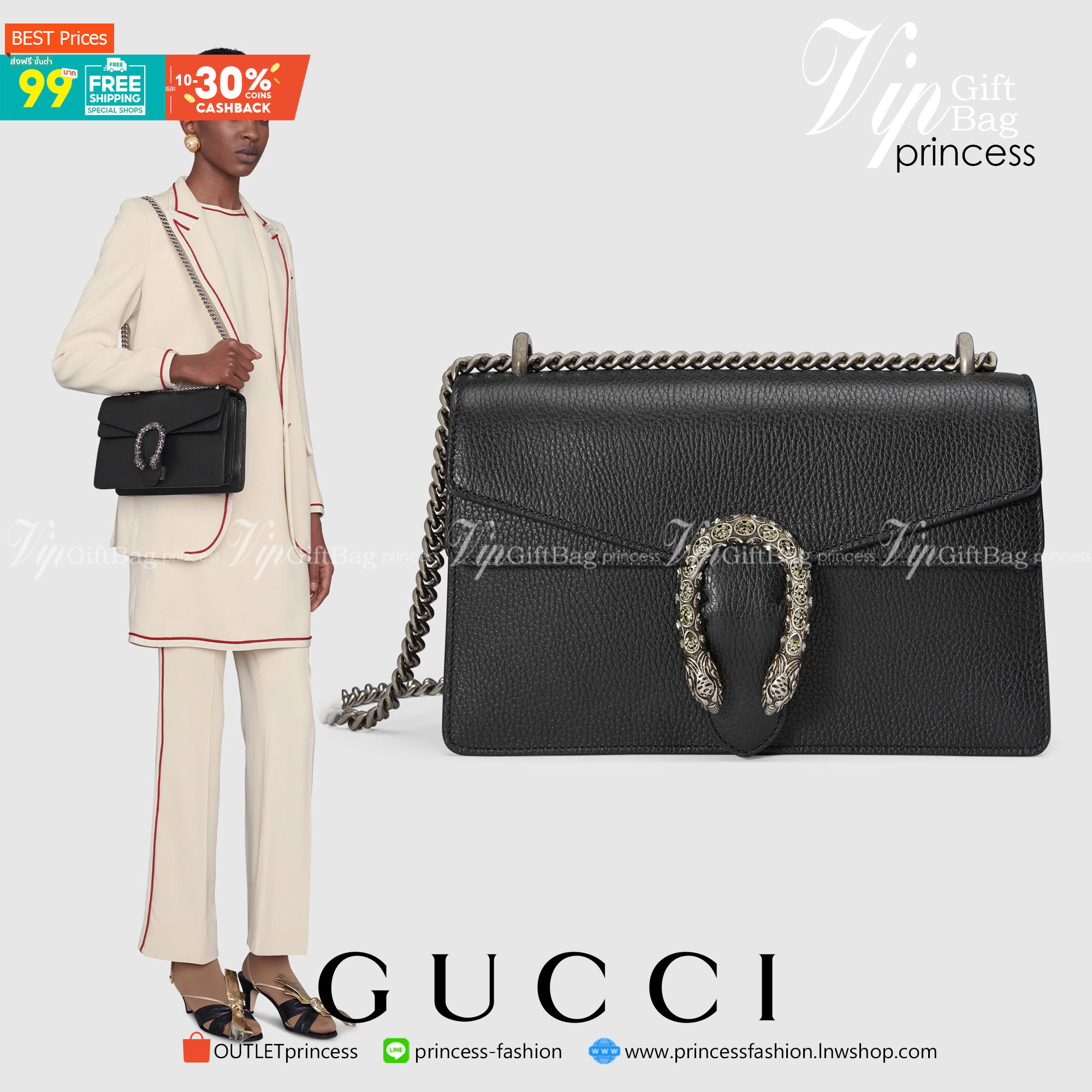 VIP GIFTbag 】หนังแท้ GUCCI Dionysus small shoulder 4colors ฮอตไอเท็ม รุ่นนี้ขายดีขายหมด สวยหรู คุณหนู ผู้ดีมาก!! นานๆ มาจะมาน้าา รุ่นหายากค่ะ กระเป๋าสะพายข้าง ดีไซน์อยู่ทรง ขนาดกำลังสะดวกใช้สำหรับสาว วัสดุหนังแท้เต็มใบ ภายในแบ่งสัดส่วนได้เป็นอย่างดี งานจร