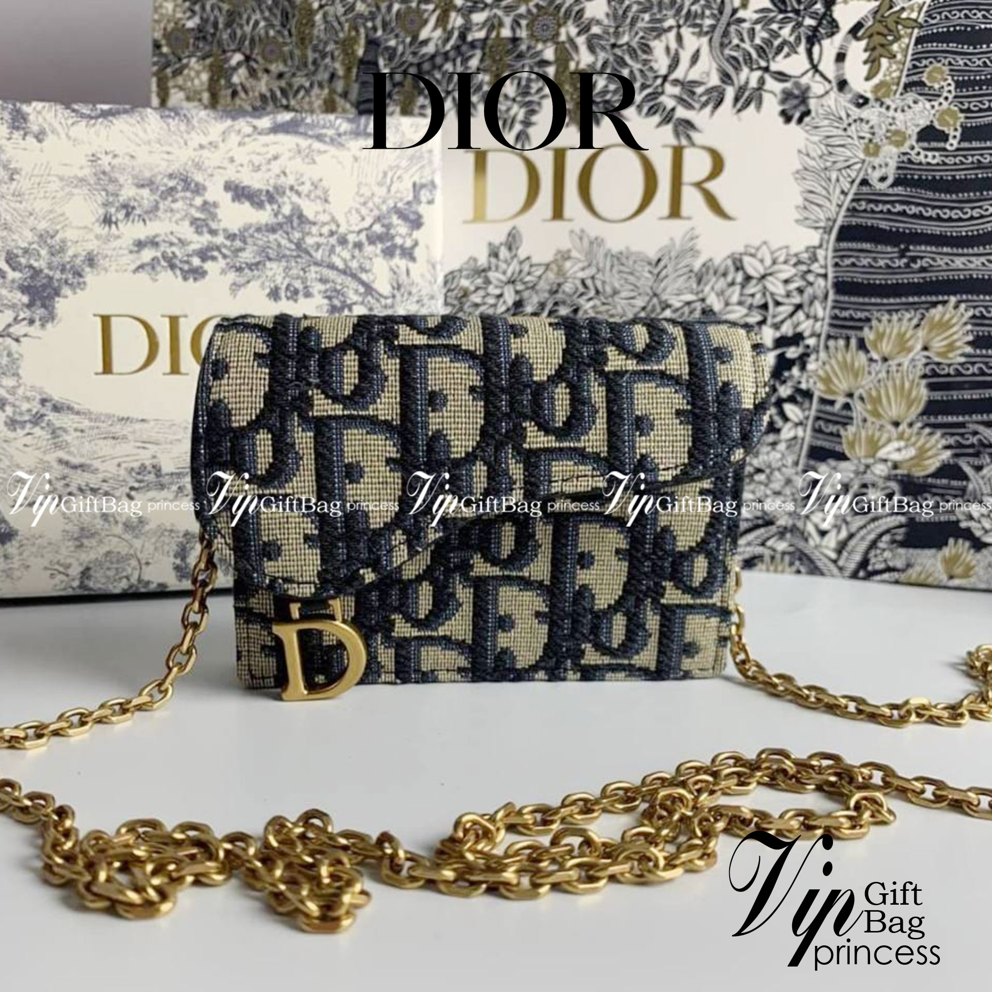 ORI Dior Saddle Nano Pouch / Dior Oblique Jacquard พร้อมส่งที่ไทย ภาพสินค้าถ่ายจากงานขายจริง ใช้งานต่างประเทศได้
