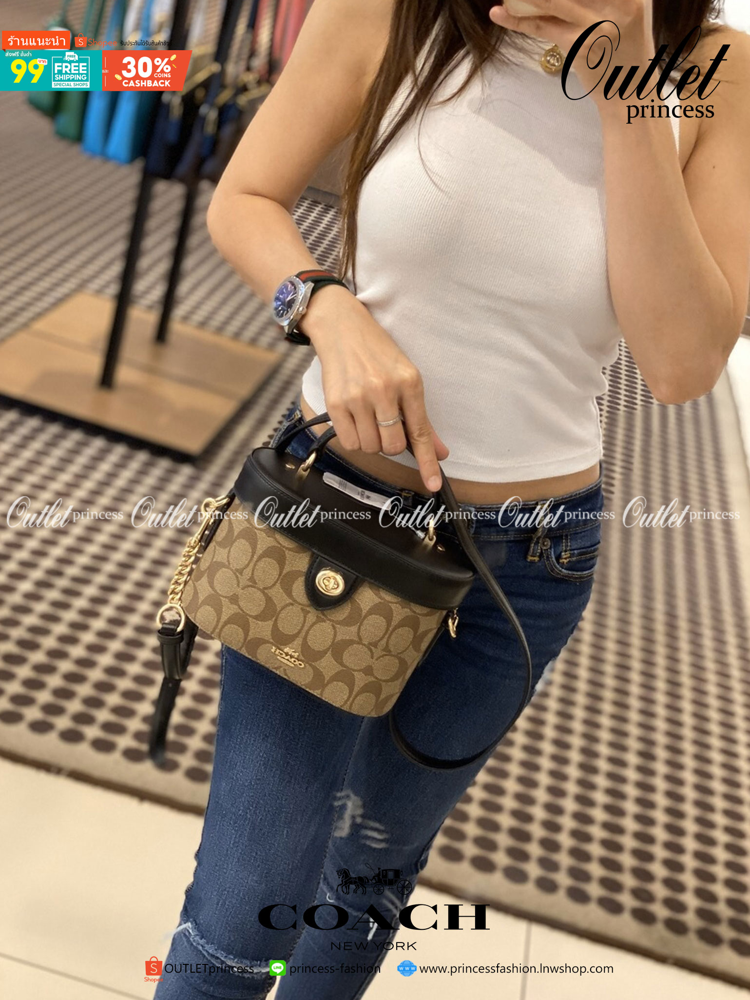COACH KAY CROSSBODY IN SIGNATURE ((78277)) กลับมาอีกครั้ง! กระเป๋าหิ้ว//สะพายแบบครอสบอดี้ร์ หนังแท้นิ่มสวย เปิดปิดกระเป๋าแบบหมุนล็อค ภายในโล่งสามารถใส่กระเป๋าเงินใบกลางได้;มือถือได้ทุกรุ่น; มีช่องเล็กให้ใส่ของจุกจิก;ซัปในบุผ้าอย่างดีเลยค่ะ มาพร้อมสายสะพาย