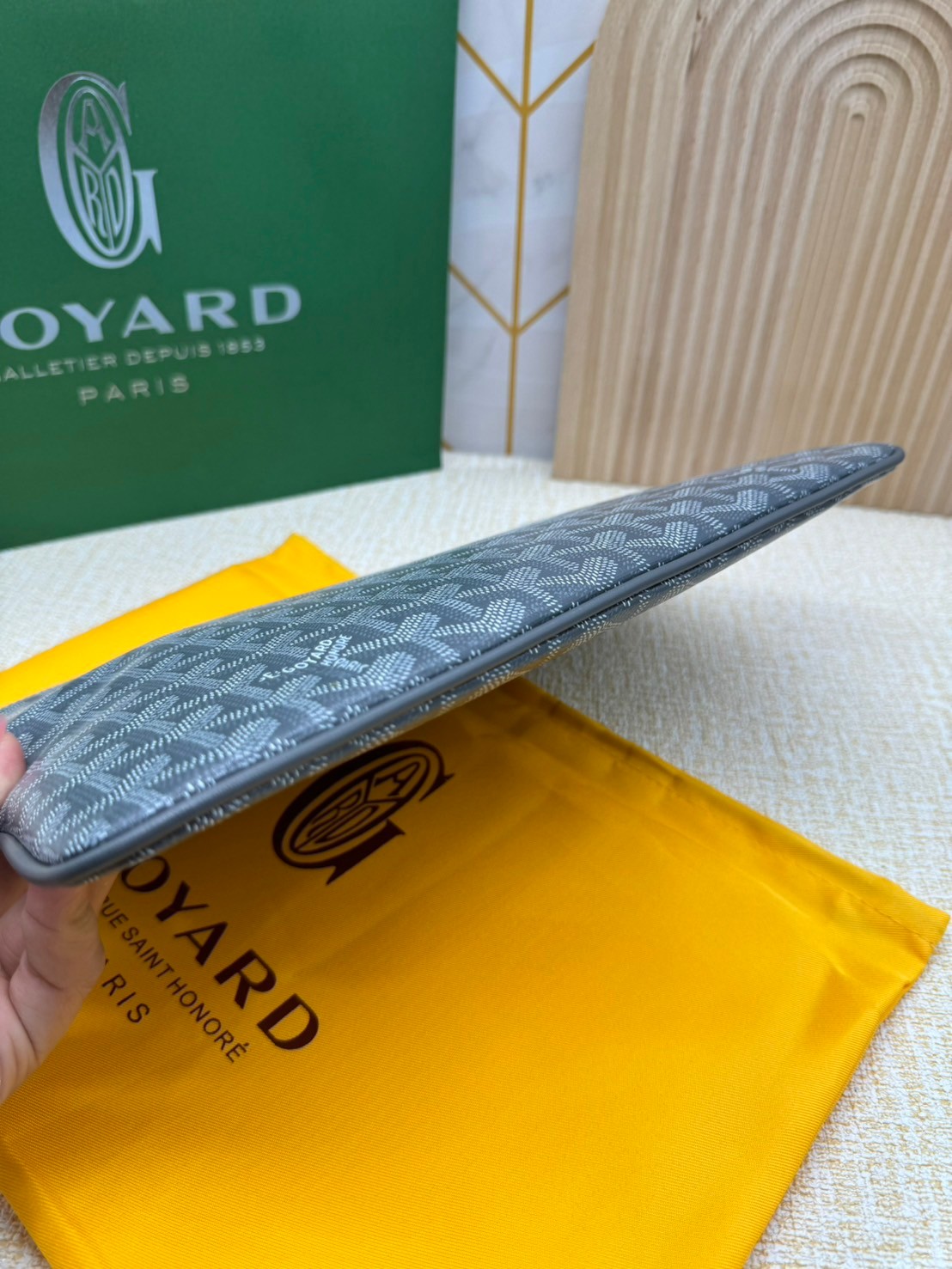 พร้อมส่ง GOYARD CLUTCH BAG unisex 30cm กระเป๋าคลัช ใช้ได้ทั้งชายหญิง เกรดออริ สลับแท้ 1:1 ใช้ต่างประเทศได้ ภาพถ่ายจากงานขายจริง