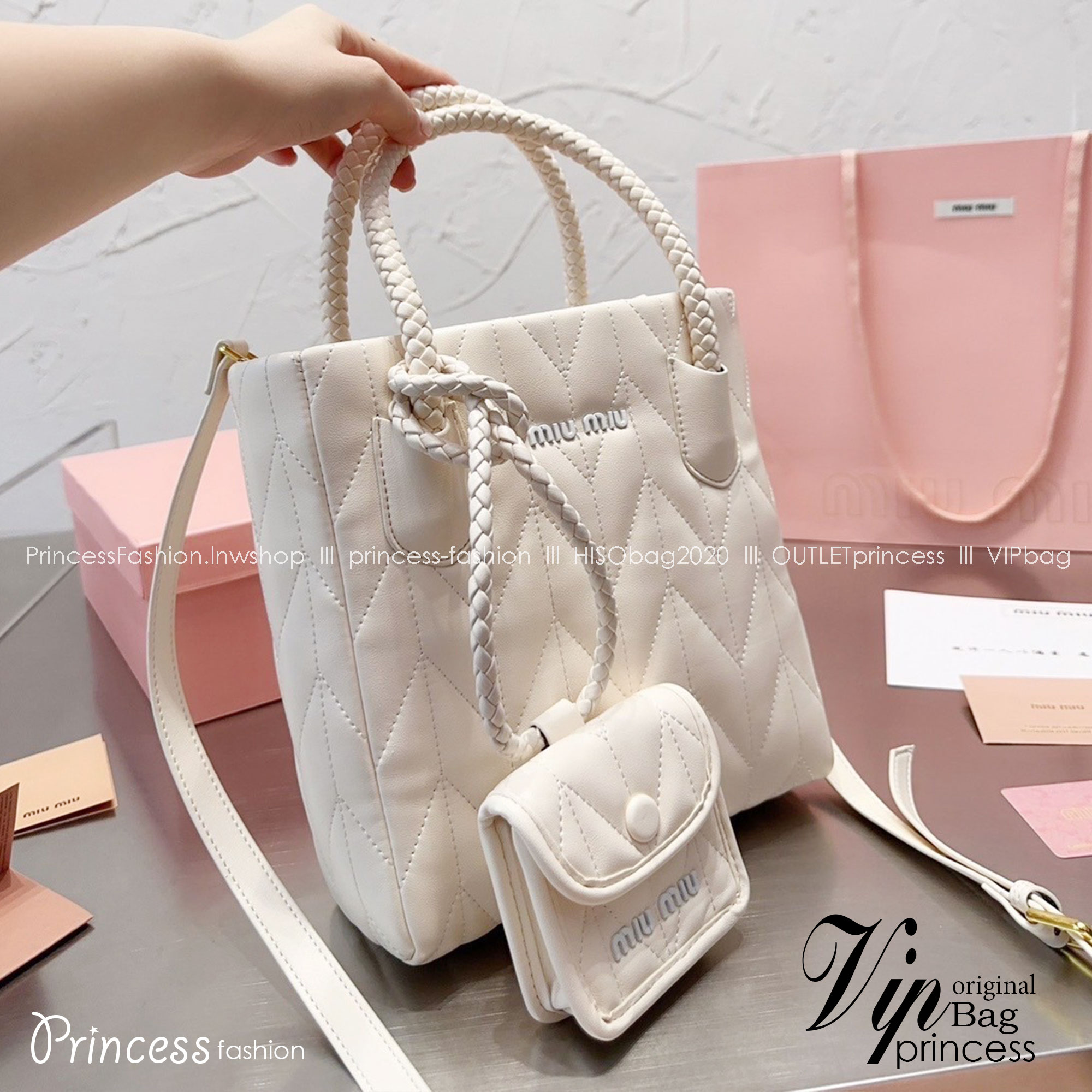 MIU MIU Tote candy color handbag / MIU MIU BAG พร้อมส่ง 4 สี กระเป๋าทรงโท้ท พร้อมใบเล็ก น่ารักน่าใช้ให้ความละมุน ลุคคุณหนูน่ารักสุดๆ ค่ะ