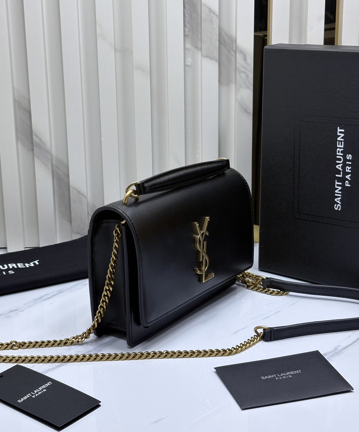 ORI หนังแท้ | YSL Sunset medium in smooth leather กระเป๋าสะพายข้างดีไซน์เรียบหรู โลโก้สวยโดดเด่น ไอเท็มขึ้นแท่น the best seller!!